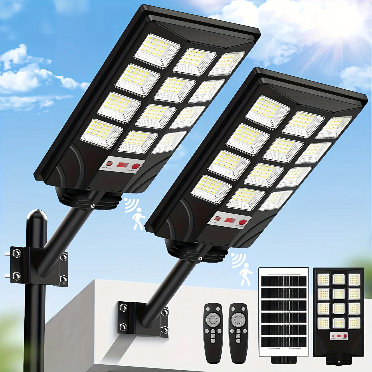 400 LED Solar Floodlights (2-Pack) Waterproof with Motion Sensor - Image 7