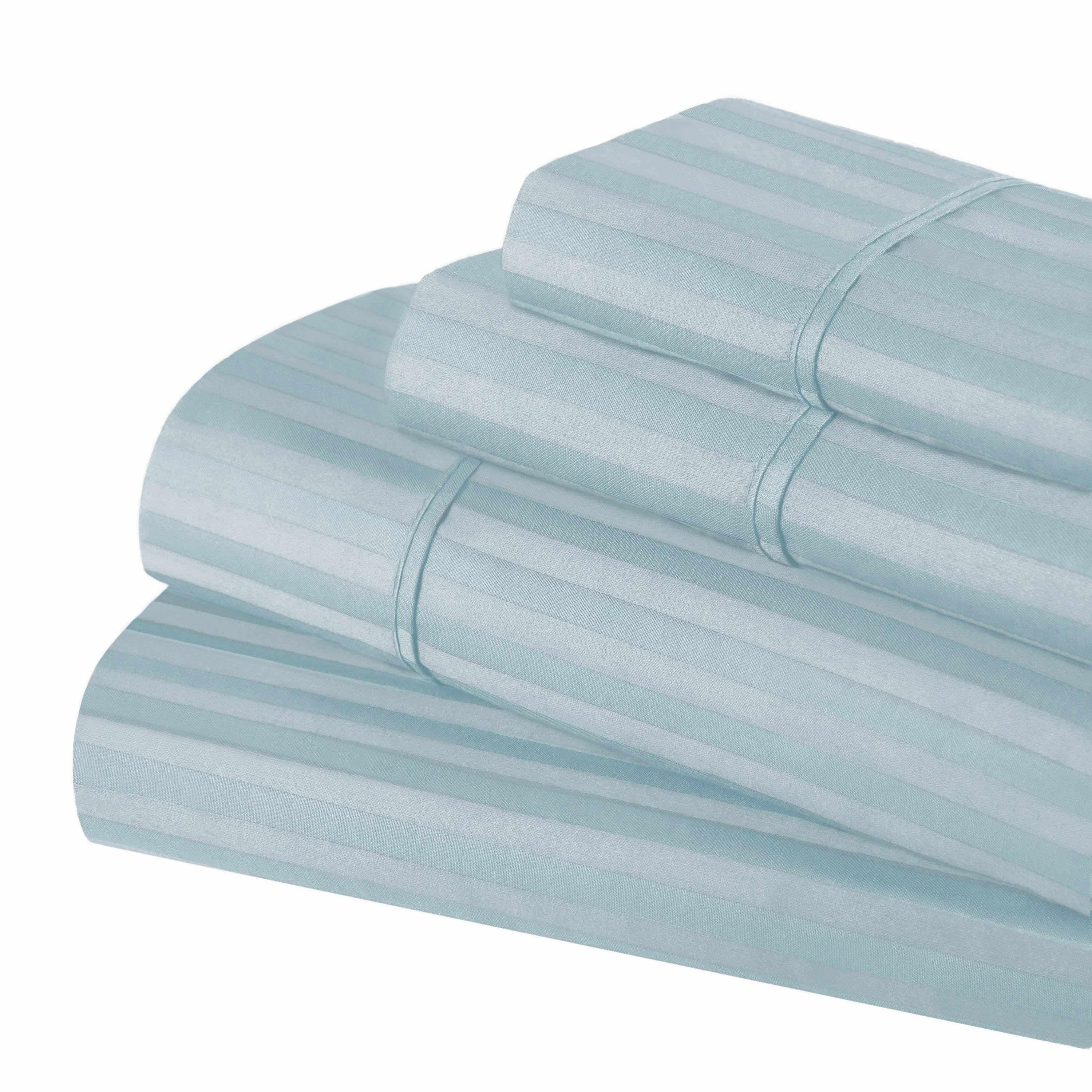 400 Thread Count Egyptian Cotton Sateen Stripe Bed Sheet Set - Image 11