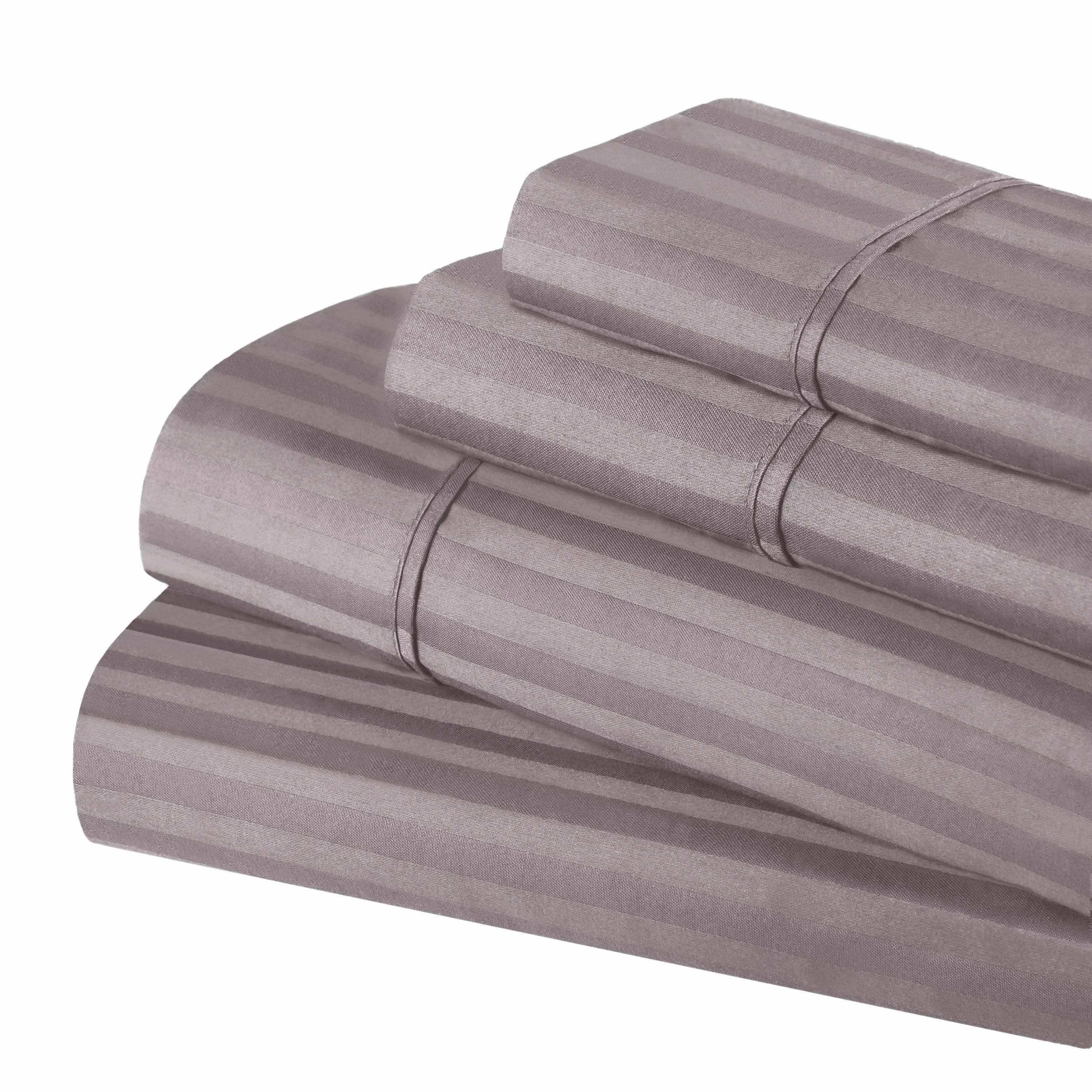 400 Thread Count Egyptian Cotton Sateen Stripe Bed Sheet Set - Image 13