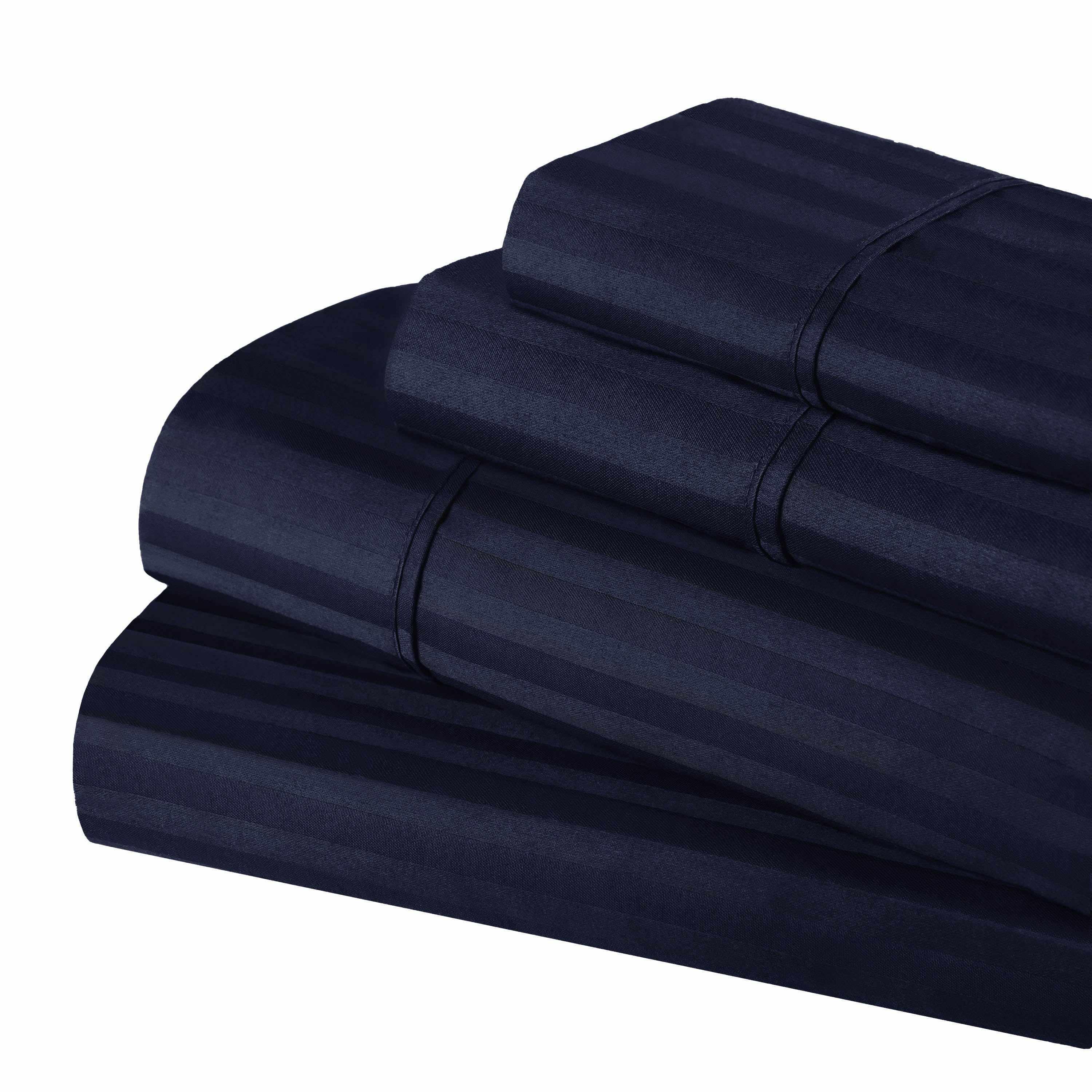400 Thread Count Egyptian Cotton Sateen Stripe Bed Sheet Set - Image 17