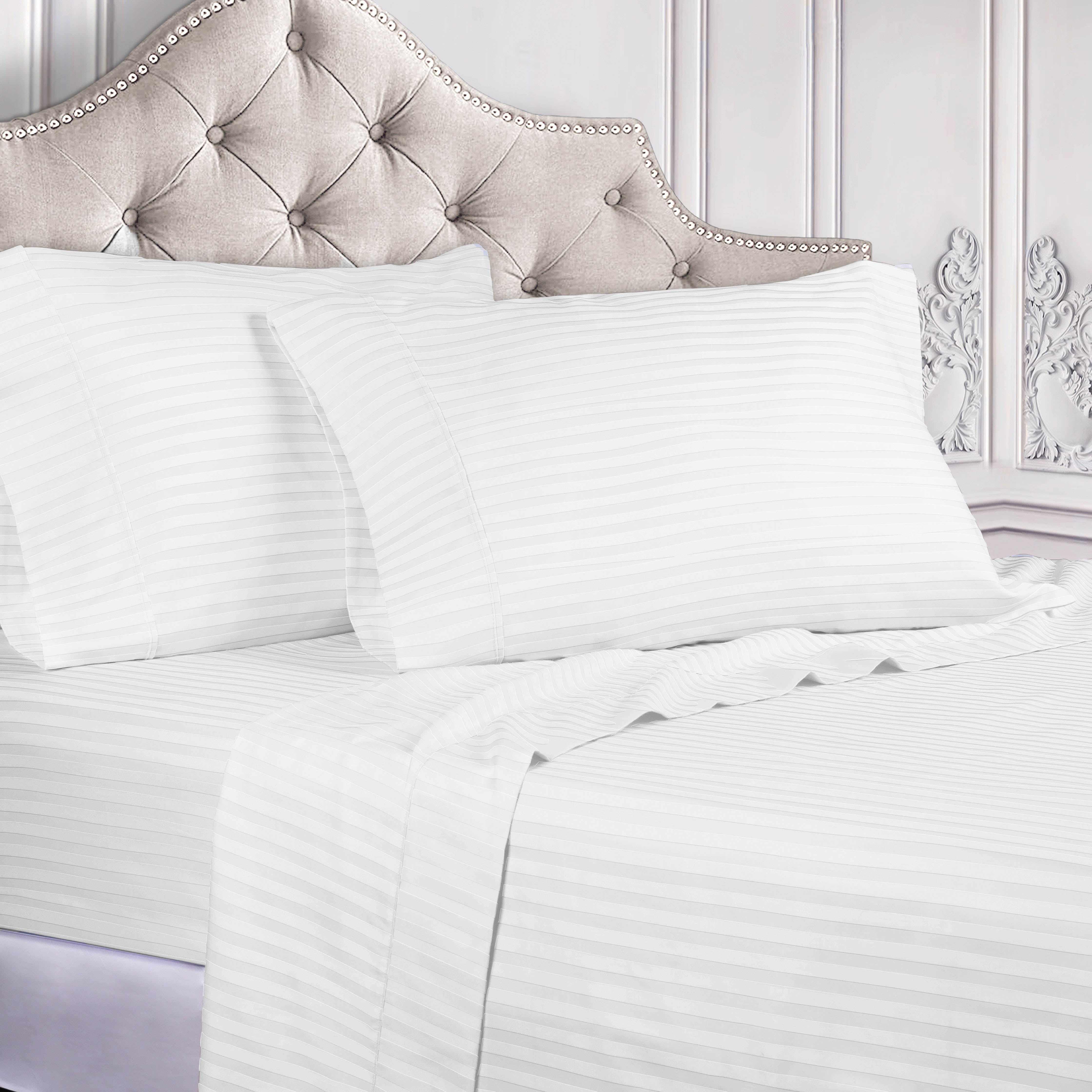 400 Thread Count Egyptian Cotton Sateen Stripe Bed Sheet Set - Image 2