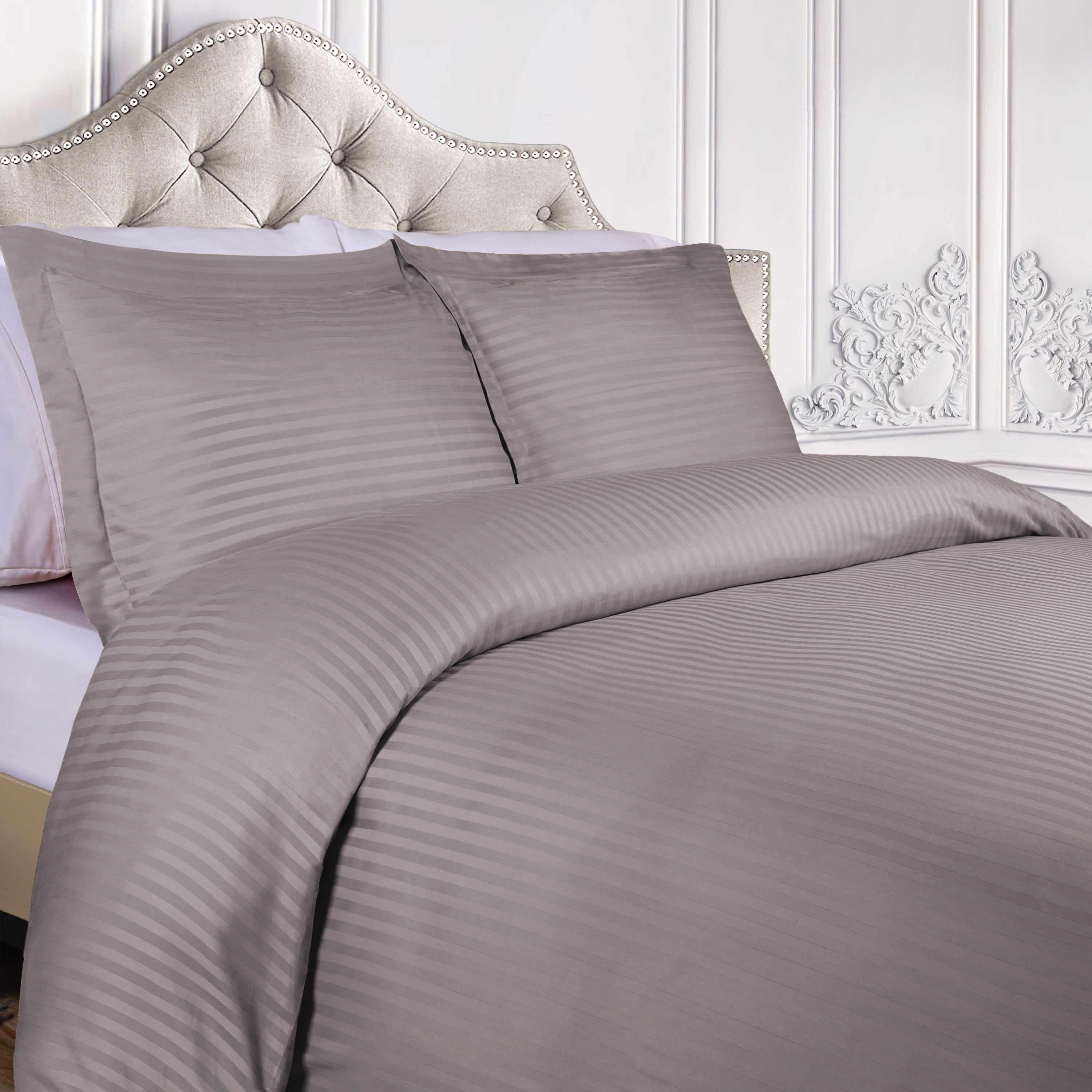 400 Thread Count Lightweight Stripe Egyptian Cotton Duvet Cover Set - Image 5