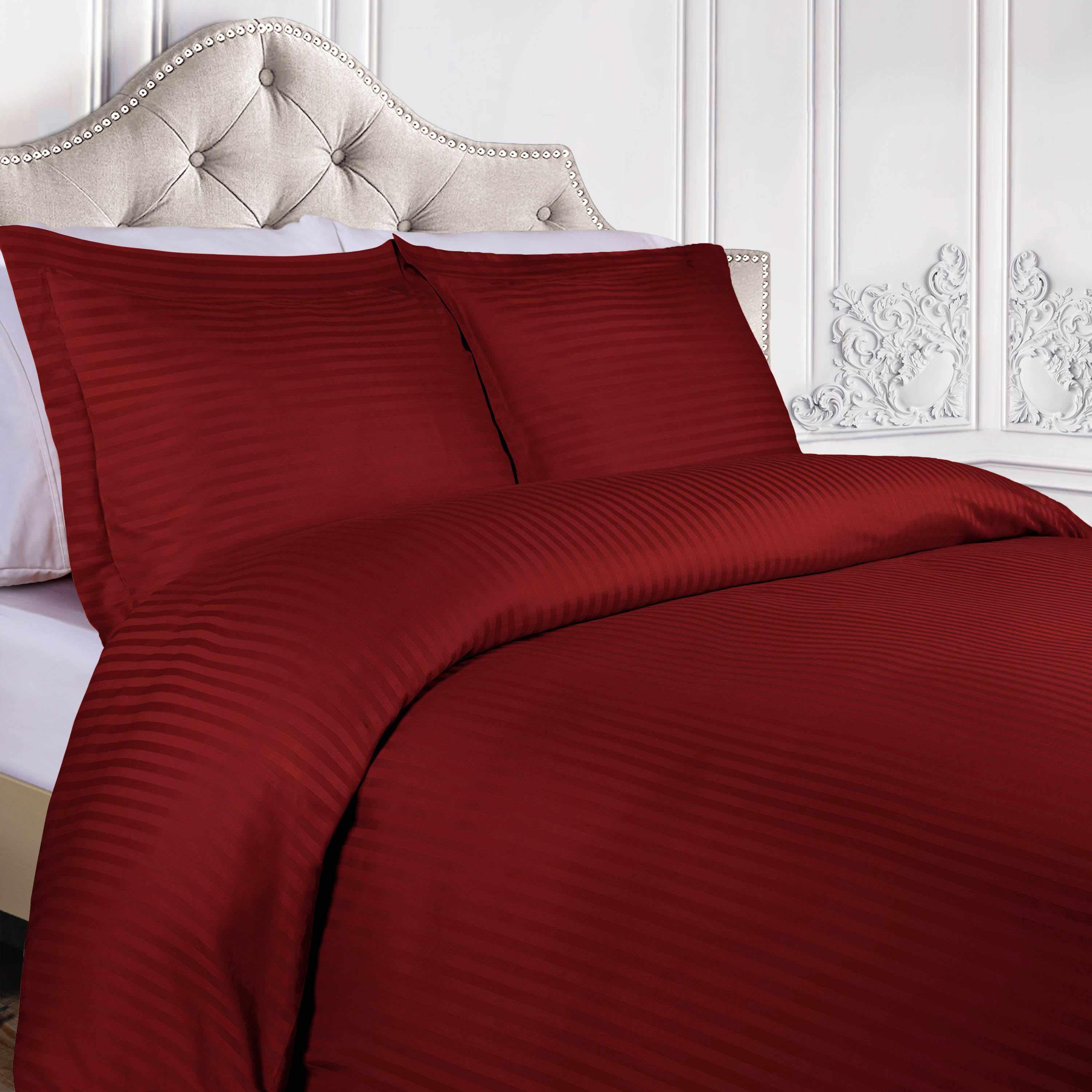 400 Thread Count Lightweight Stripe Egyptian Cotton Duvet Cover Set - Image 7