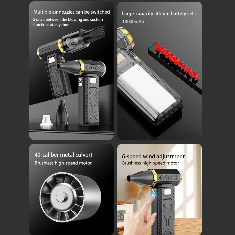 400000RPM Turbo Air Duster M18 Brushless Jet Fan Blower Electric Dust Cleaner - Image 4