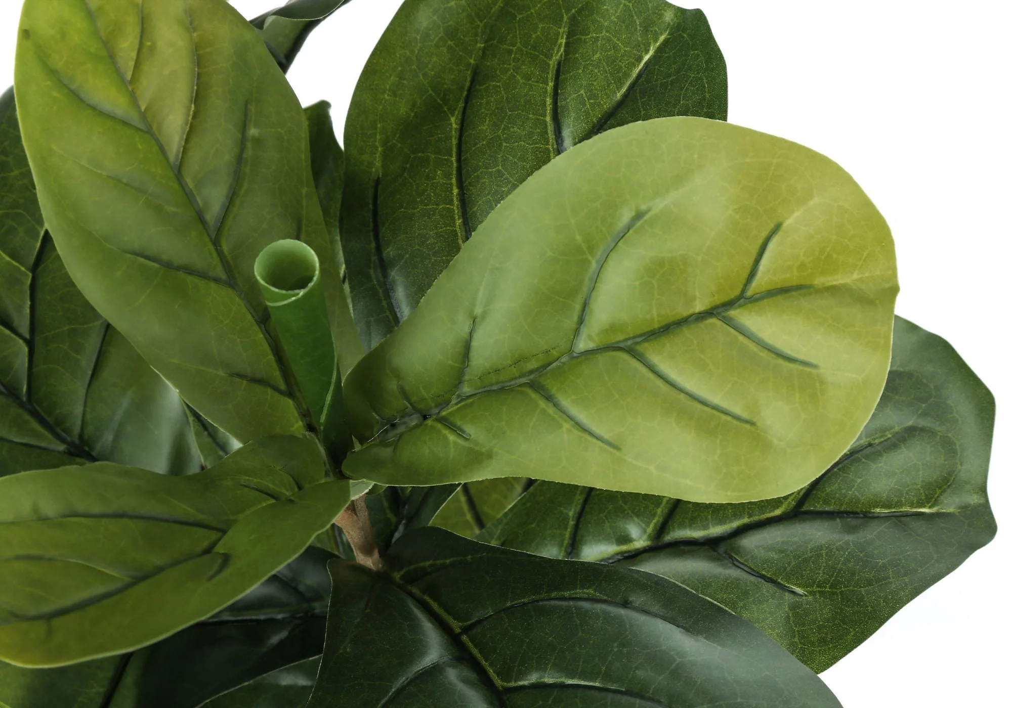 41" Tall, Artificial Plant, Fiddle Tree, Indoor, Faux, Fake, Floor, Greenery, Potted, Real Touch, Decorative - Green / Black - Image 2