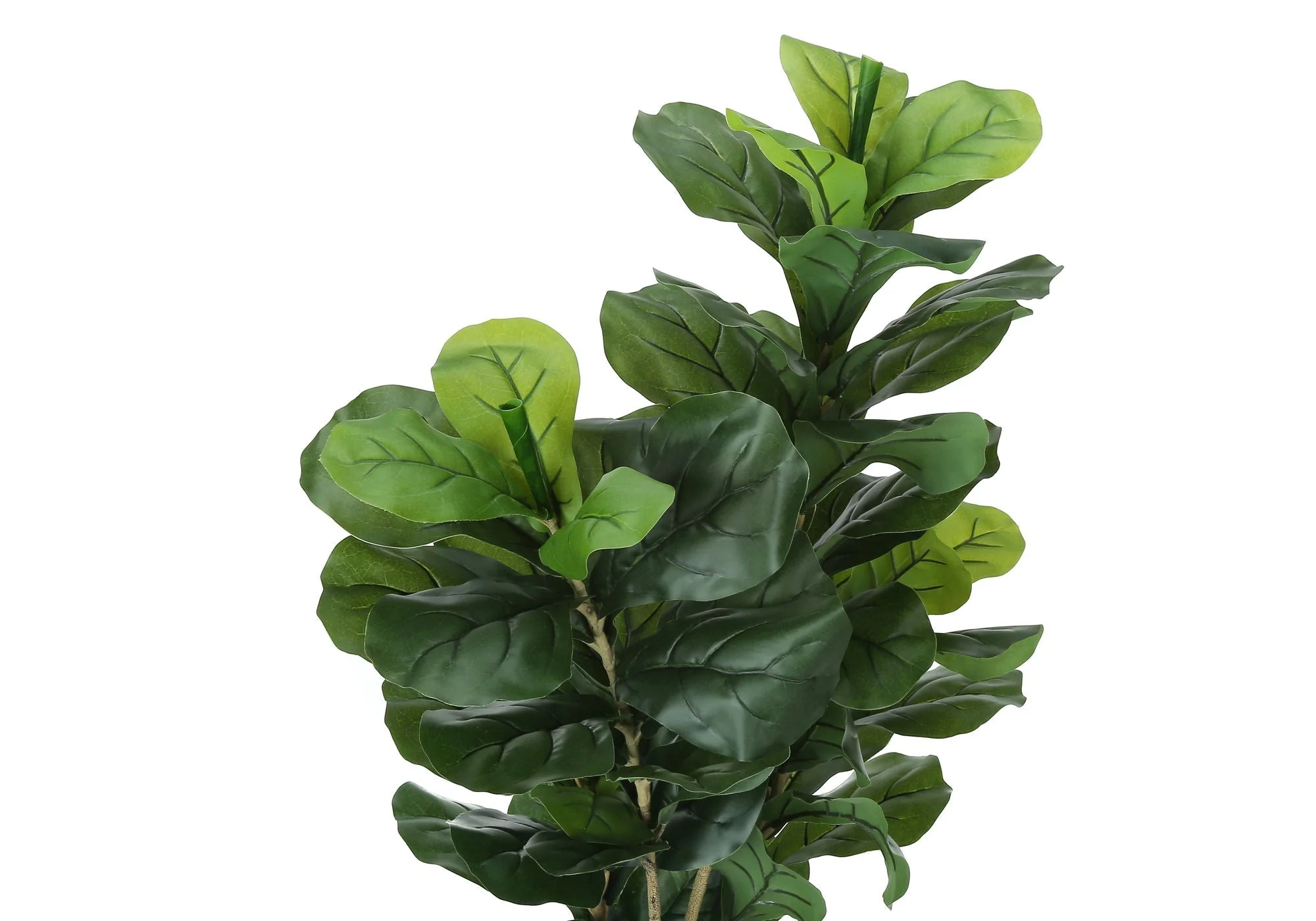 41" Tall, Artificial Plant, Fiddle Tree, Indoor, Faux, Fake, Floor, Greenery, Potted, Real Touch, Decorative - Green / Black - Image 3