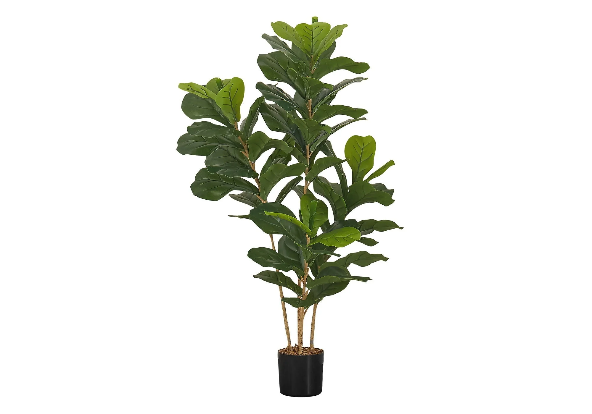 41" Tall, Artificial Plant, Fiddle Tree, Indoor, Faux, Fake, Floor, Greenery, Potted, Real Touch, Decorative - Green / Black - Image 4