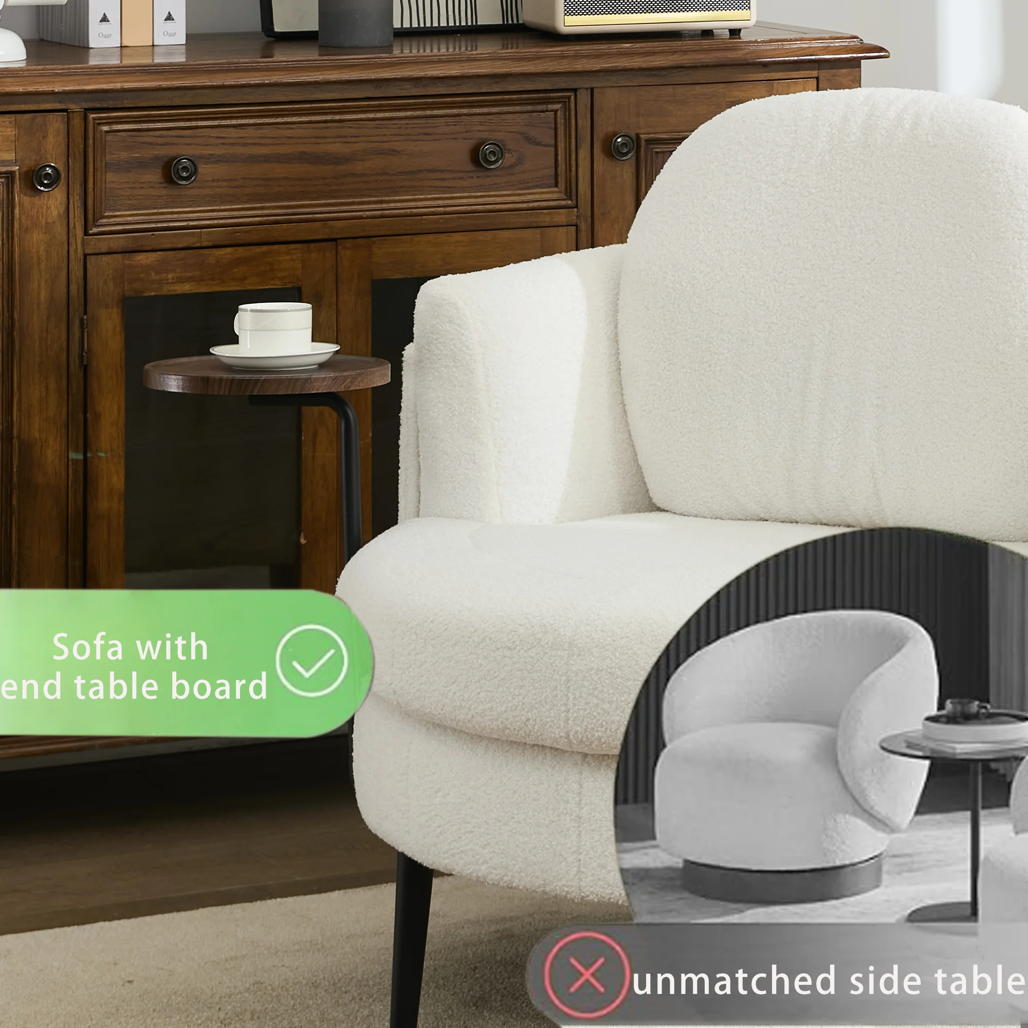 42.5' Single Sofa Chair in White - Image 4