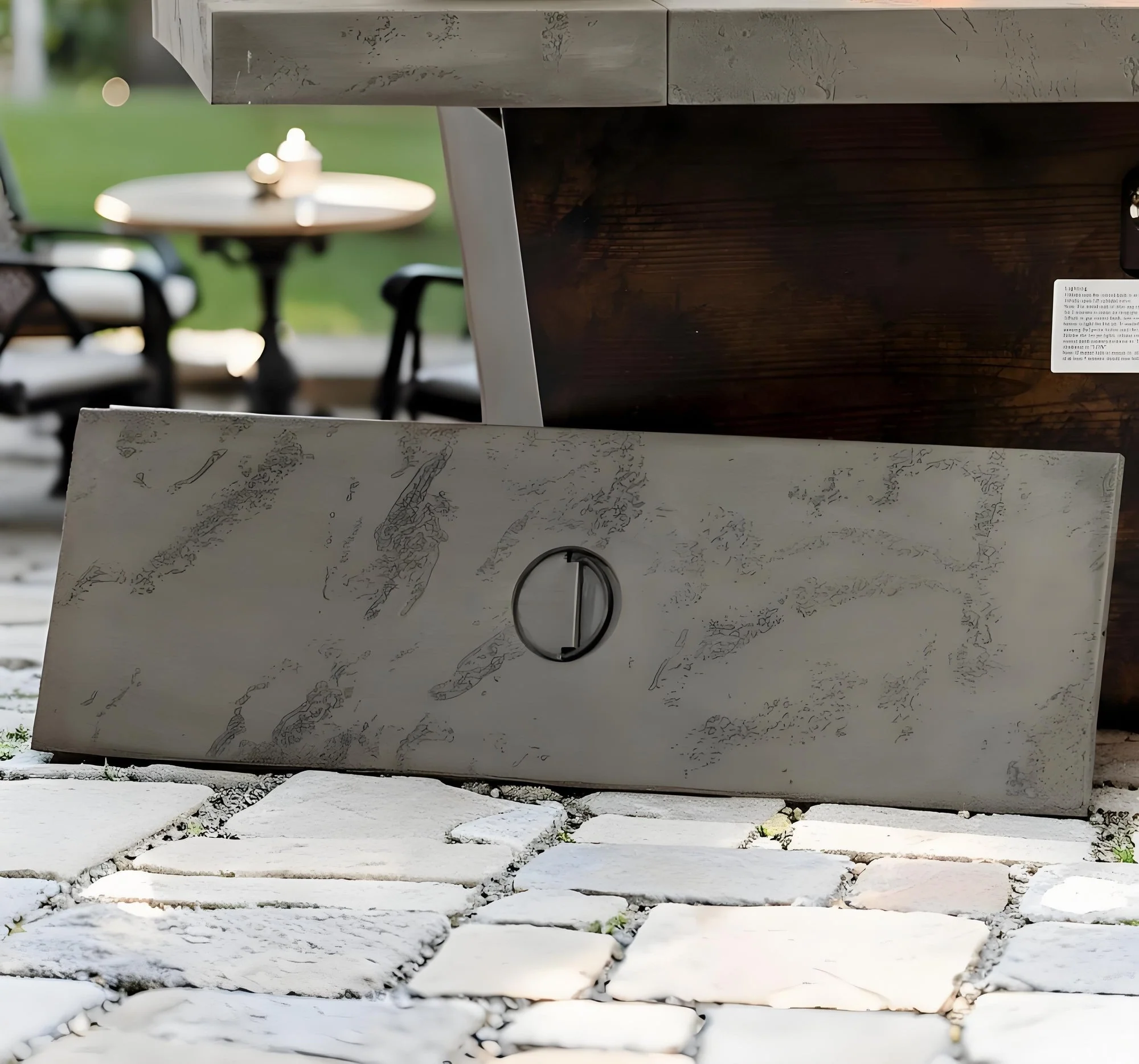 42 Inch Gas Fire Pit Table with Cement Texture Finish - Image 3