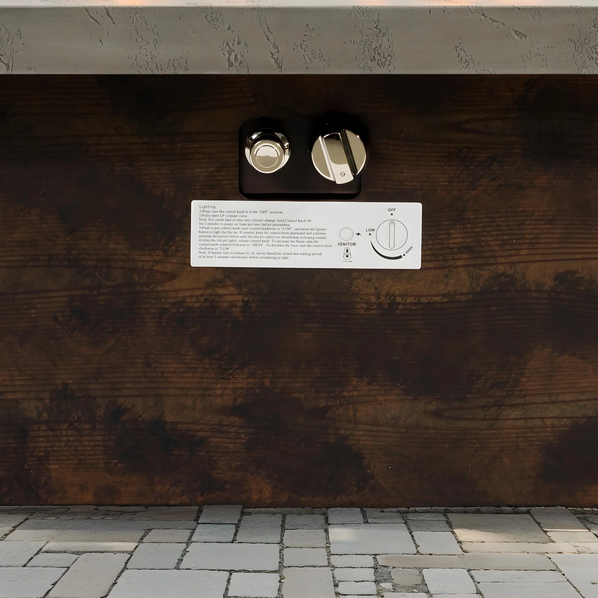 42 Inch Gas Fire Pit Table with Cement Texture Finish - Image 5