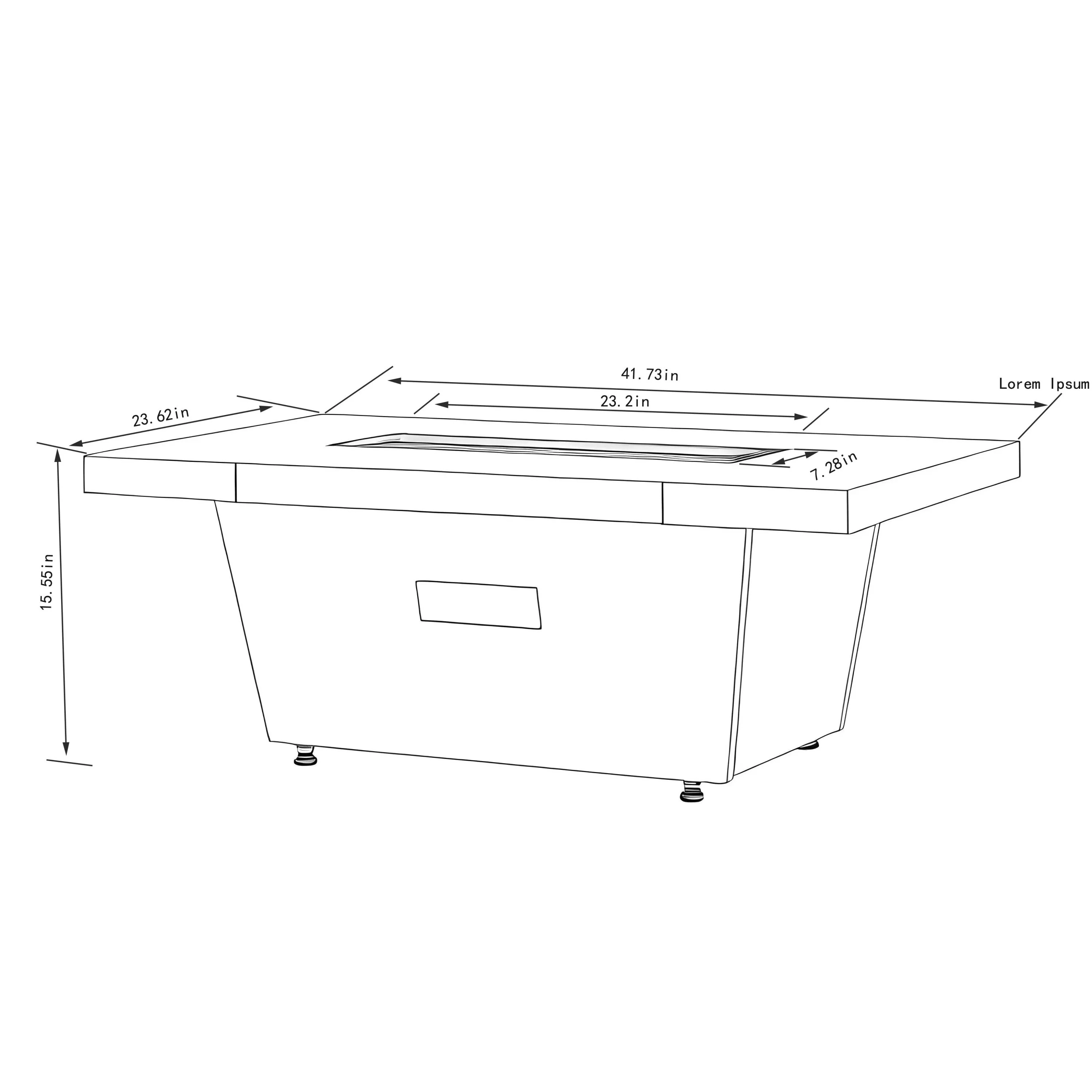 42 Inch Gas Fire Pit Table with Cement Texture Finish - Image 9