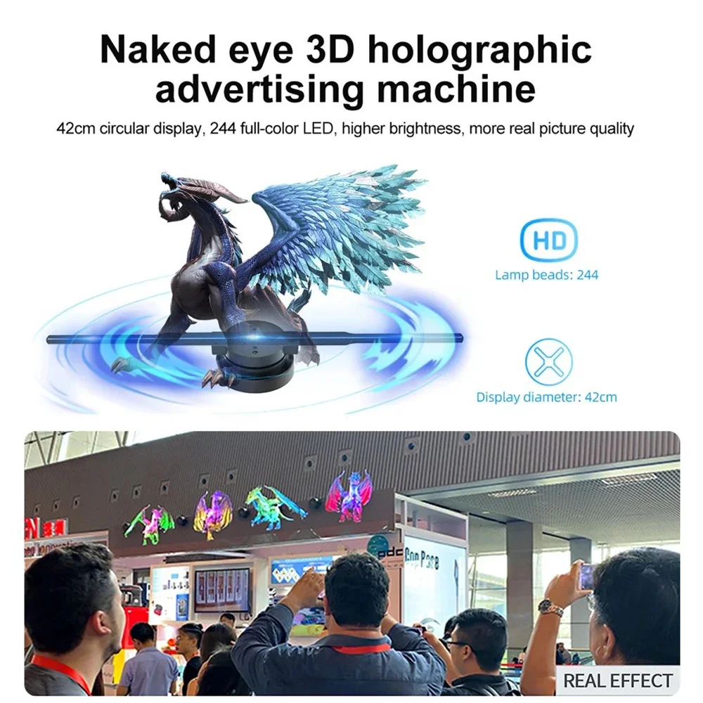 42CM WiFi 3D Hologram Fan Holographic Projector Advertising Display Light - Image 2