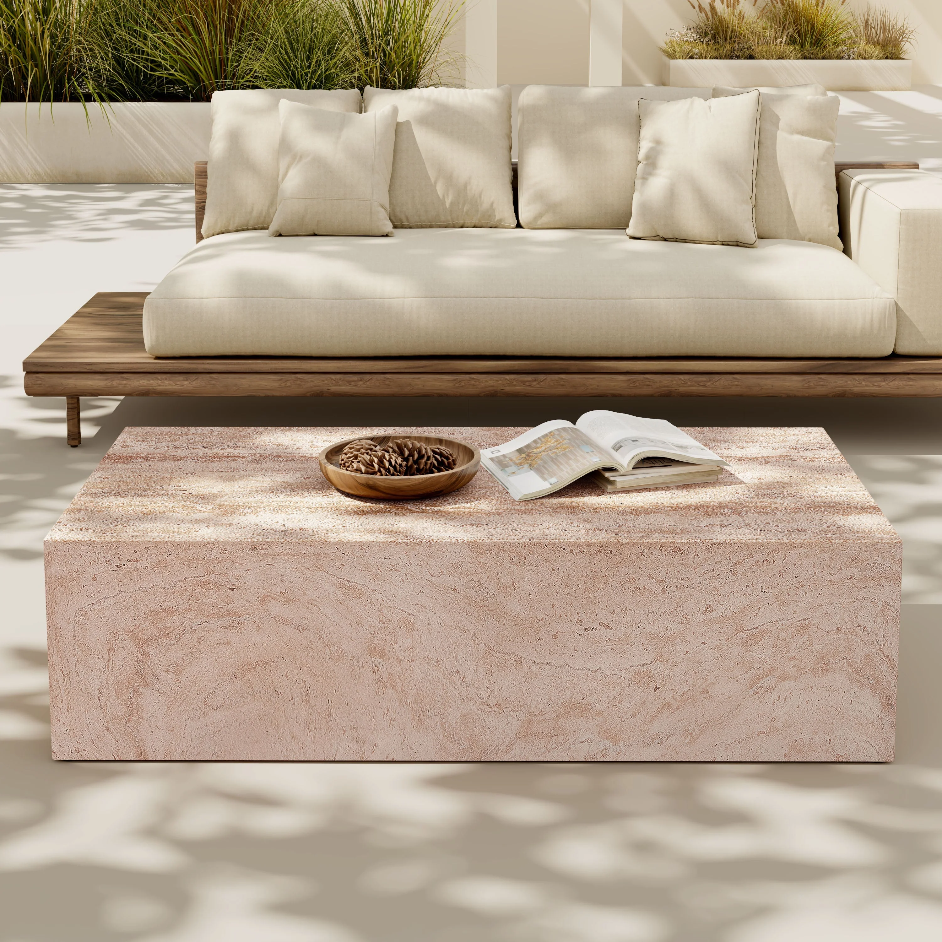 43.5" L x 22" W Rectangular MGO Coffee Table for Indoor and Outdoor Use - Image 3