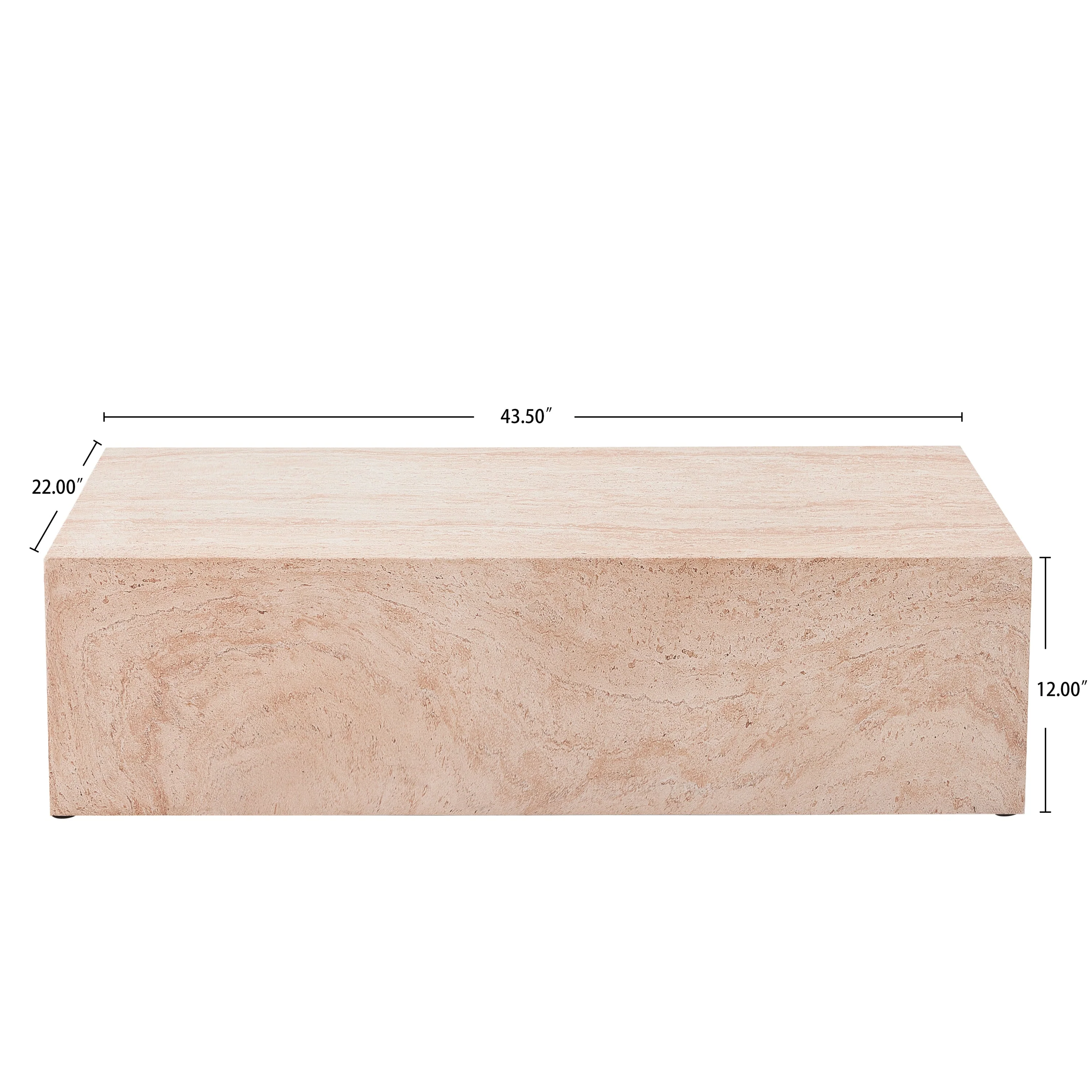 43.5" L x 22" W Rectangular MGO Coffee Table for Indoor and Outdoor Use - Image 4