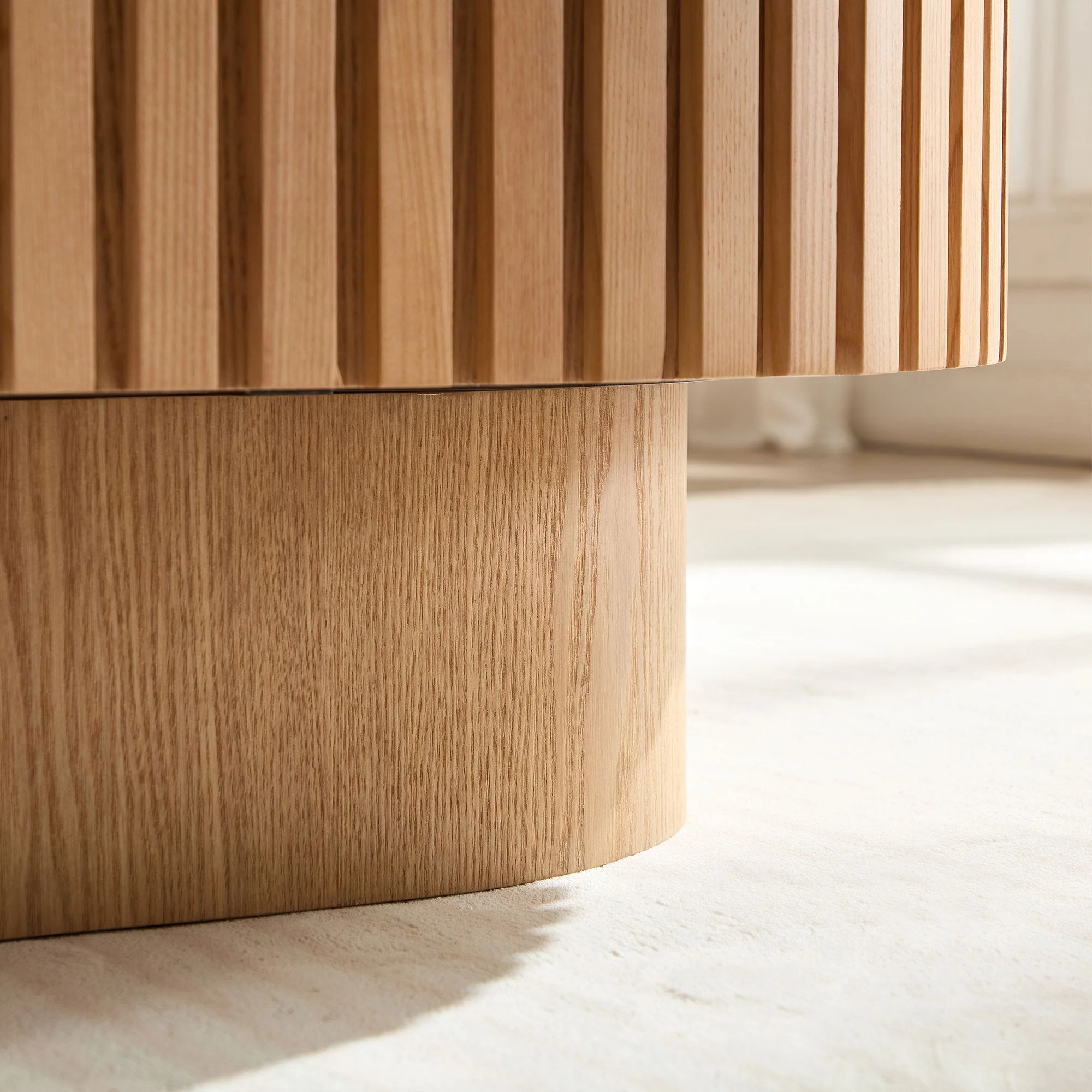 43.7 Inch Modern Handcrafted Drum Coffee Table - Image 7