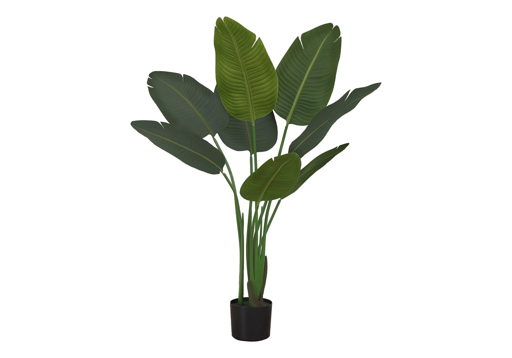 44" Tall, Artificial Plant, Bird Of Paradise Tree, Indoor, Faux, Fake, Floor, Greenery, Potted, Decorative - Green / Black - Image 2