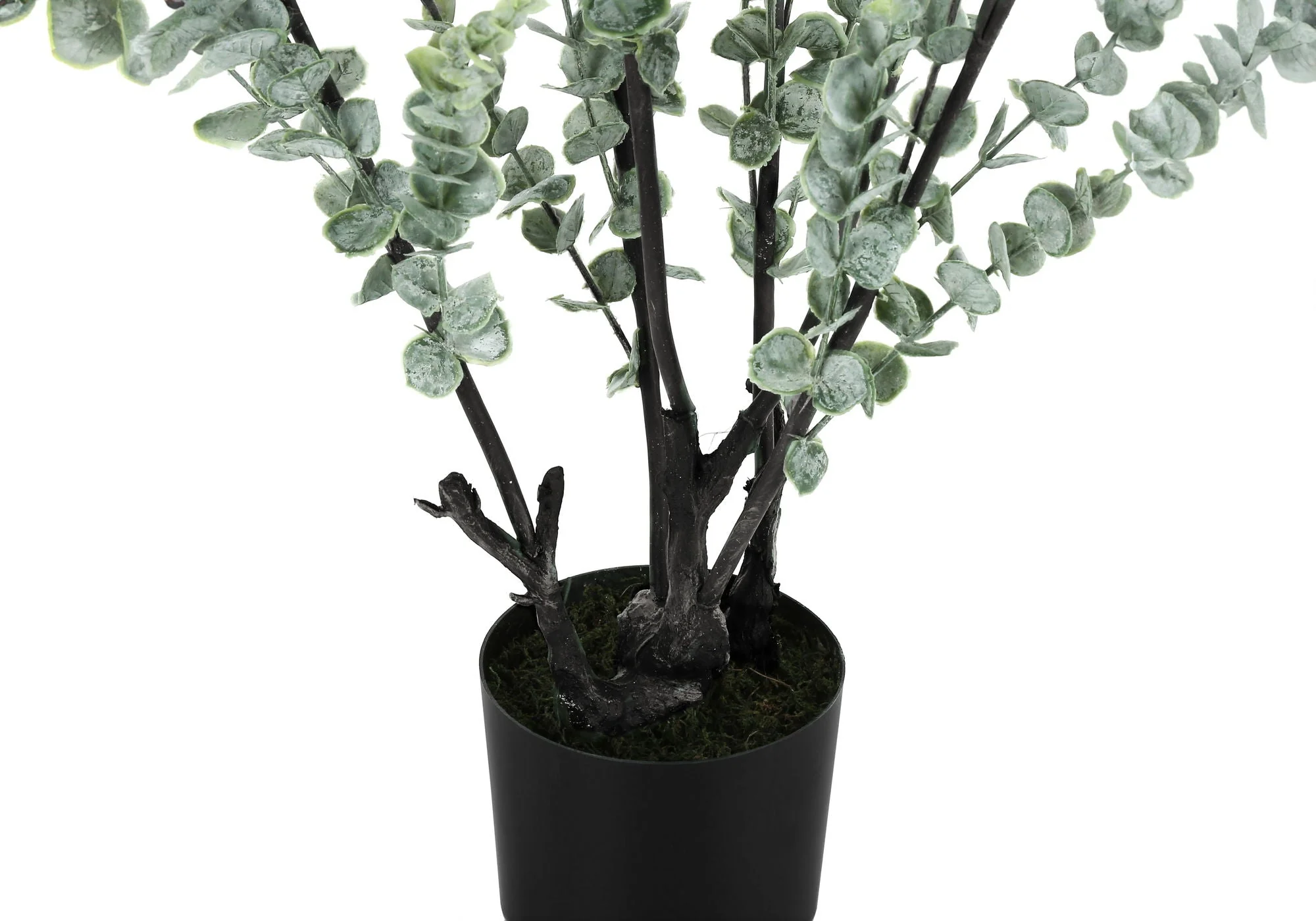 44" Tall, Artificial Plant, Eucalyptus Tree, Indoor, Faux, Fake, Floor, Greenery, Potted, Real Touch, Decorative - Green / Black - Image 2