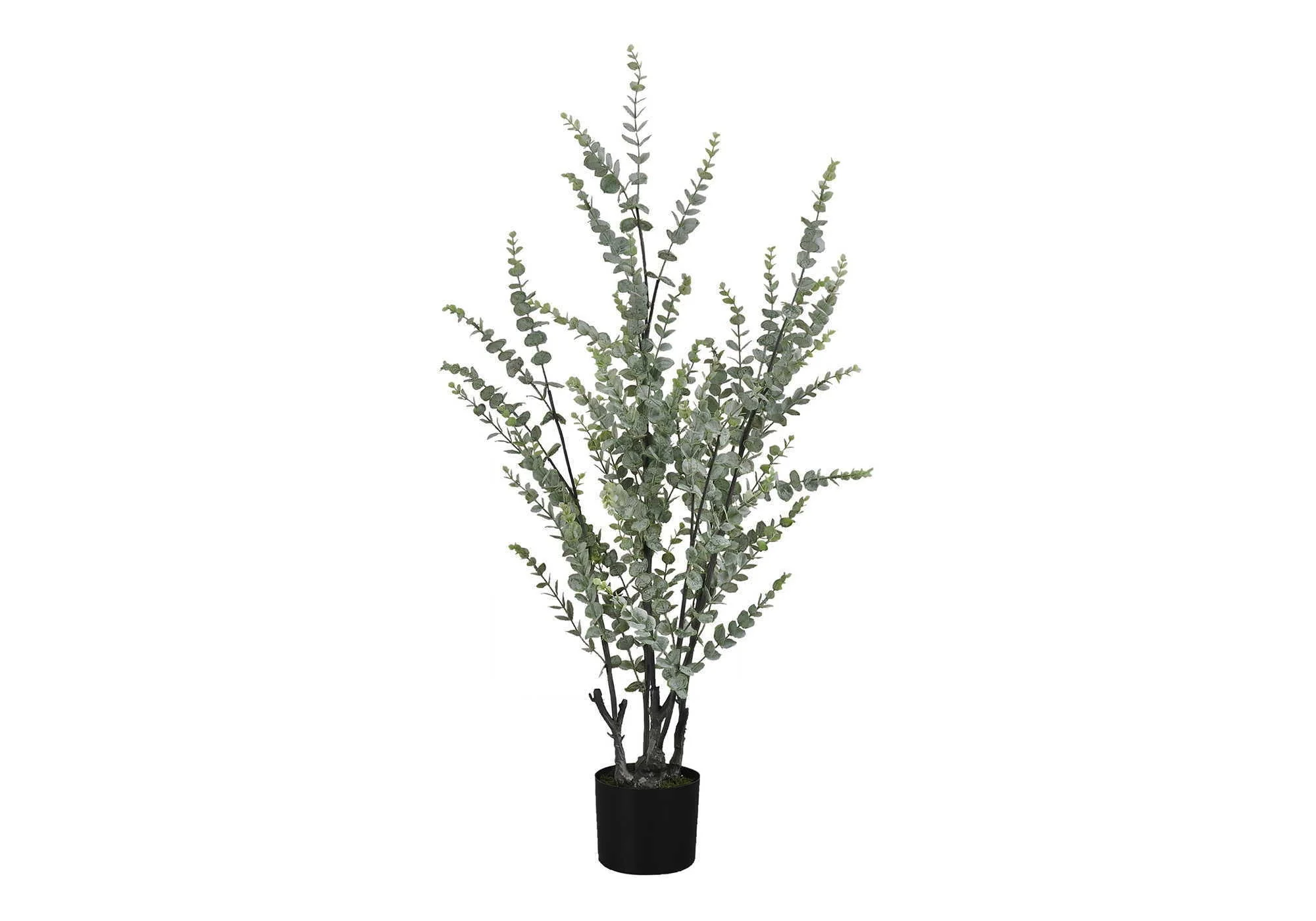 44" Tall, Artificial Plant, Eucalyptus Tree, Indoor, Faux, Fake, Floor, Greenery, Potted, Real Touch, Decorative - Green / Black - Image 3