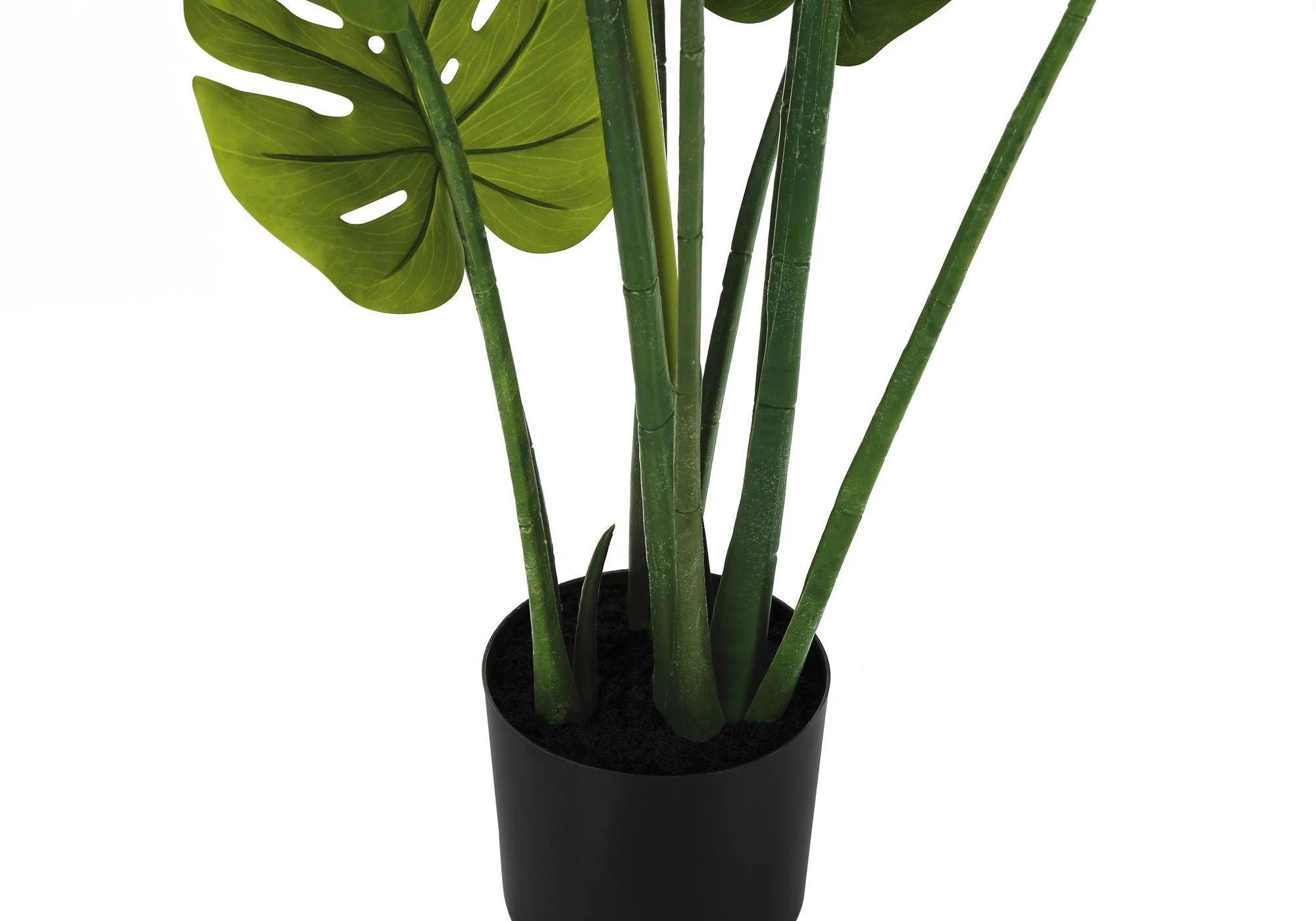 45" Tall, Artificial Plant, Monstera Tree, Indoor, Faux, Fake, Floor, Greenery, Potted, Real Touch, Decorative - Green / Black - Image 3