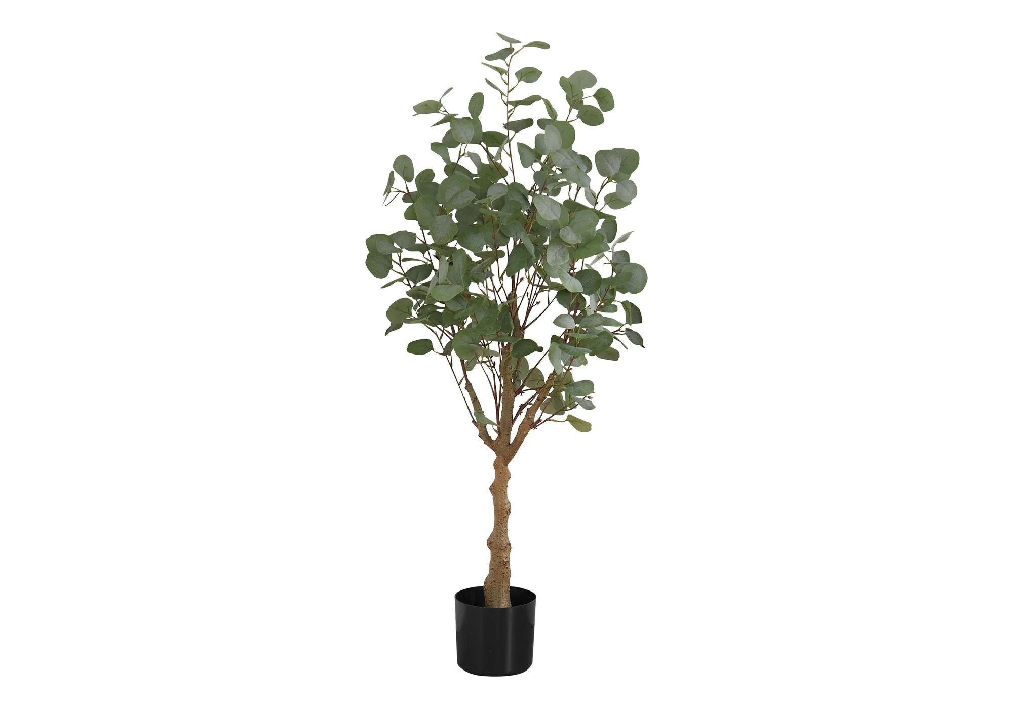 46" Tall, Artificial Plant, Eucalyptus Tree, Indoor, Faux, Fake, Floor, Greenery, Potted, Decorative - Green / Black - Image 2