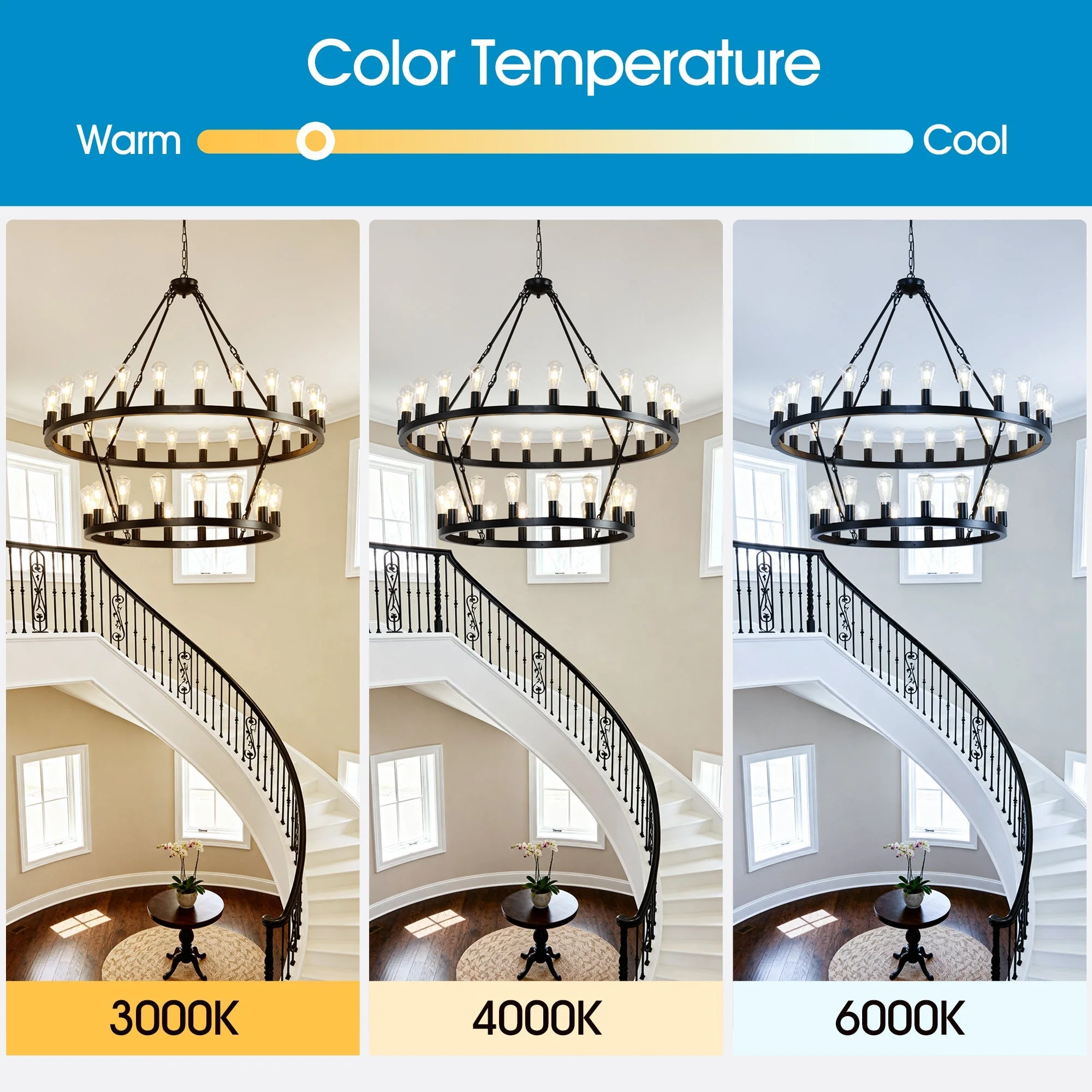 47.24 Inch Matte Black Wagon Wheel Chandelier with 36 Lights - Image 9
