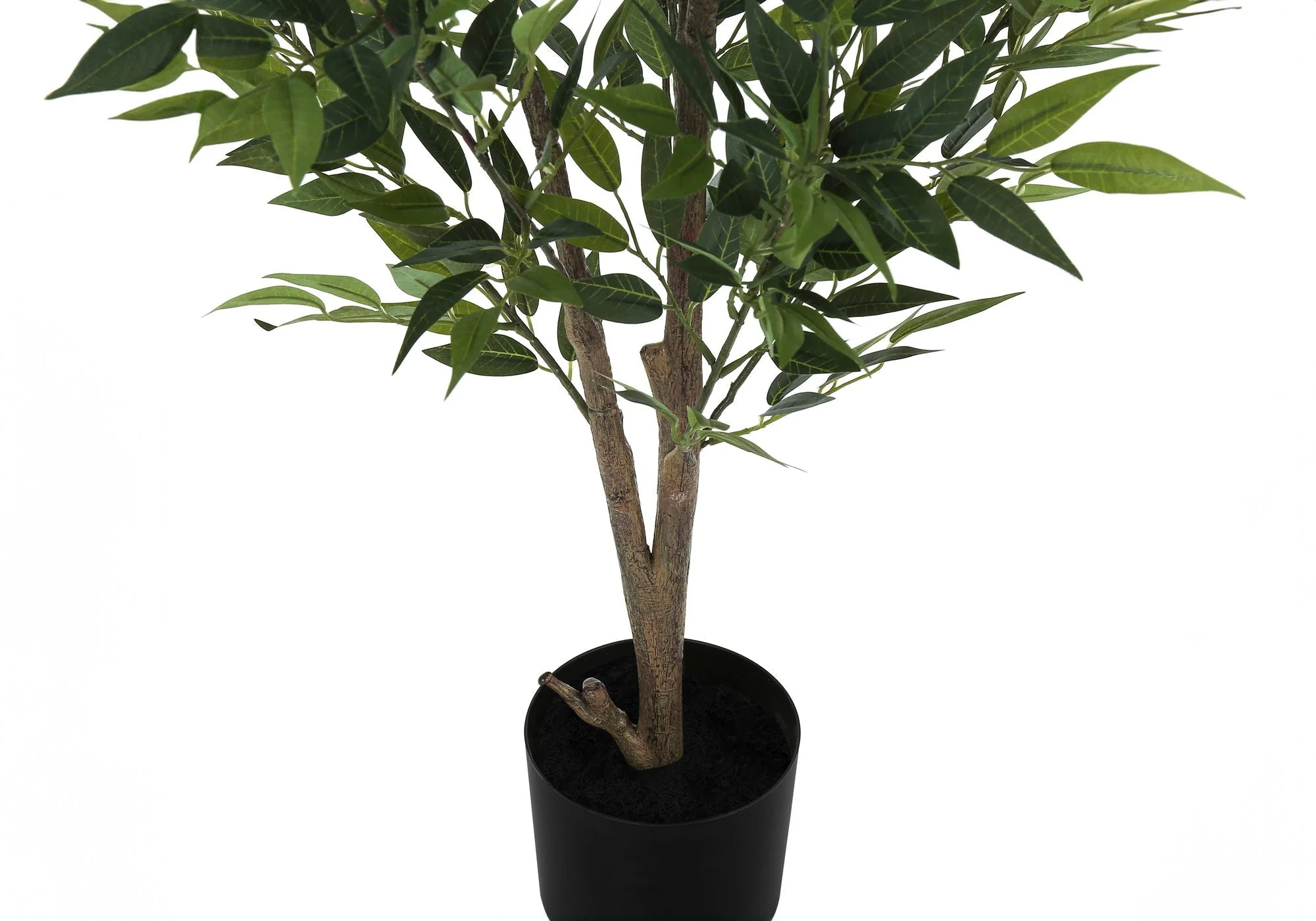 47" Tall, Artificial Plant, Acacia Tree, Indoor, Faux, Fake, Floor, Greenery, Potted, Silk, Decorative - Green / Black - Image 3