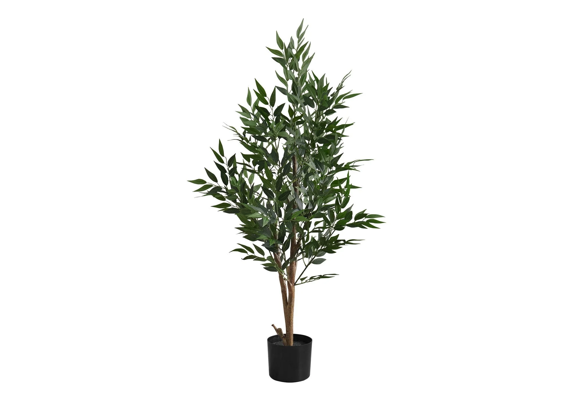 47" Tall, Artificial Plant, Acacia Tree, Indoor, Faux, Fake, Floor, Greenery, Potted, Silk, Decorative - Green / Black - Image 4