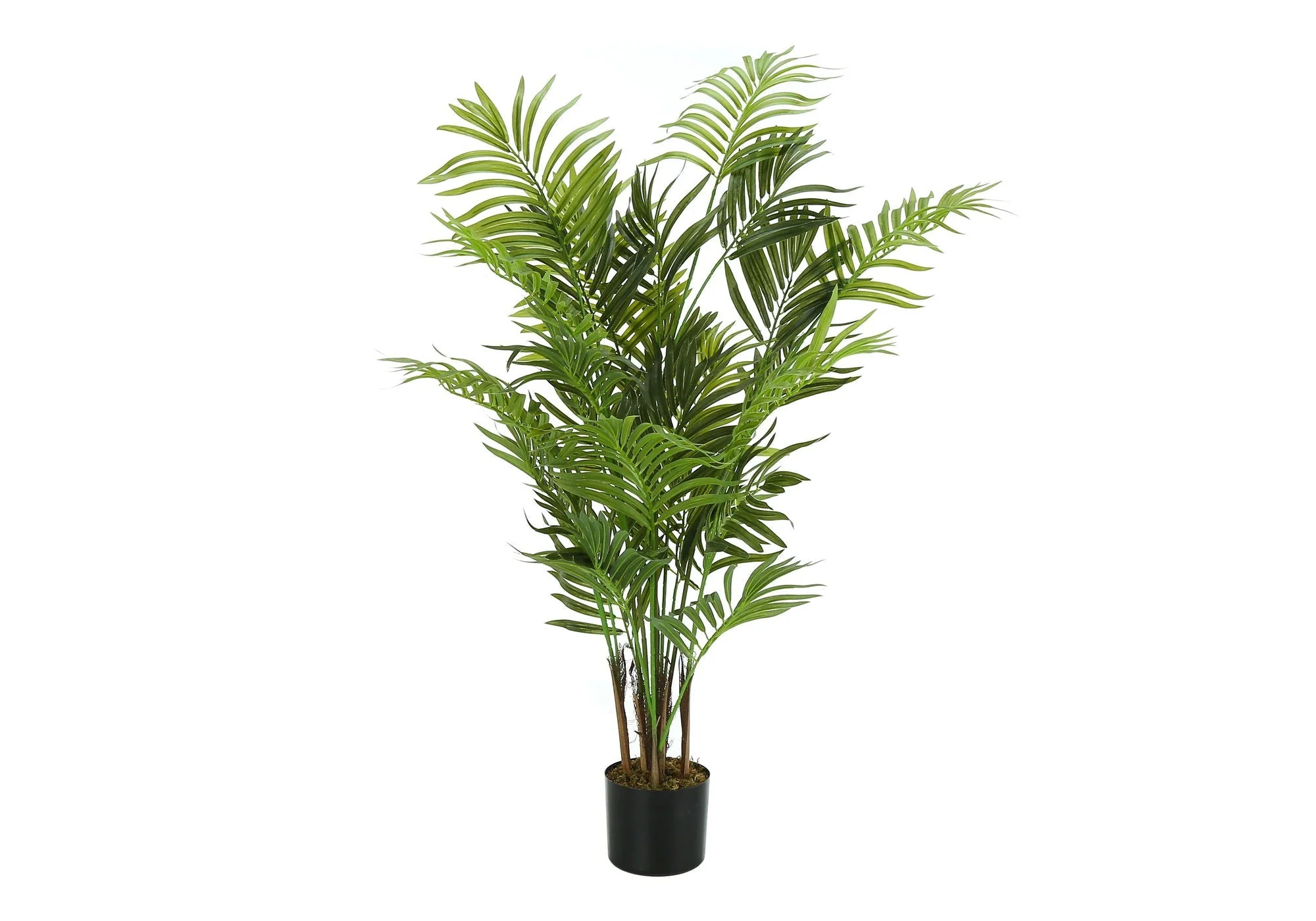 47" Tall, Artificial Plant, Areca Palm Tree, Indoor, Faux, Fake, Floor, Greenery, Potted, Real Touch, Decorative - Green / Black - Image 3