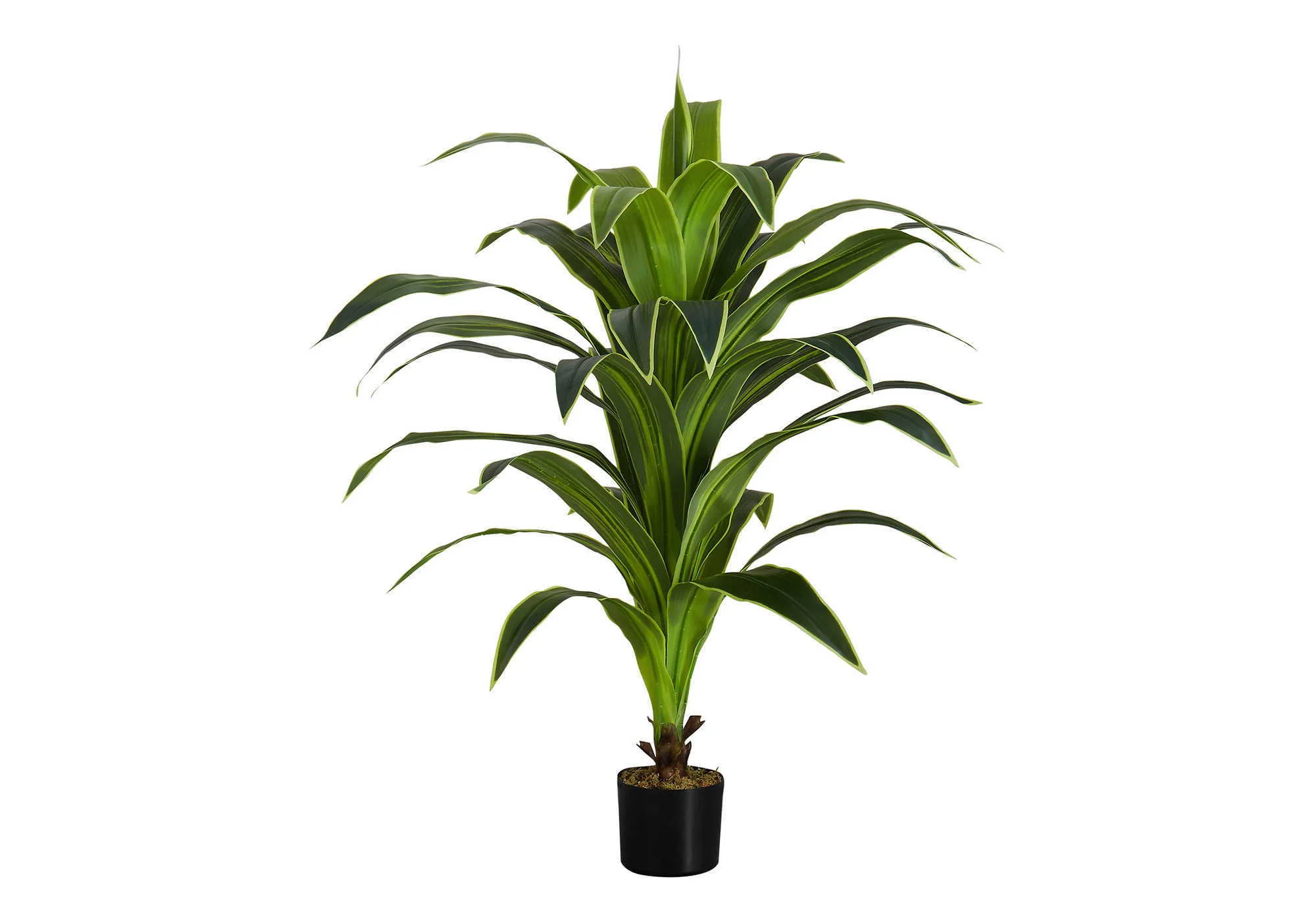 47" Tall, Artificial Plant, Dracaena Tree, Indoor, Faux, Fake, Floor, Greenery, Potted, Real Touch, Decorative - Green / Black - Image 4