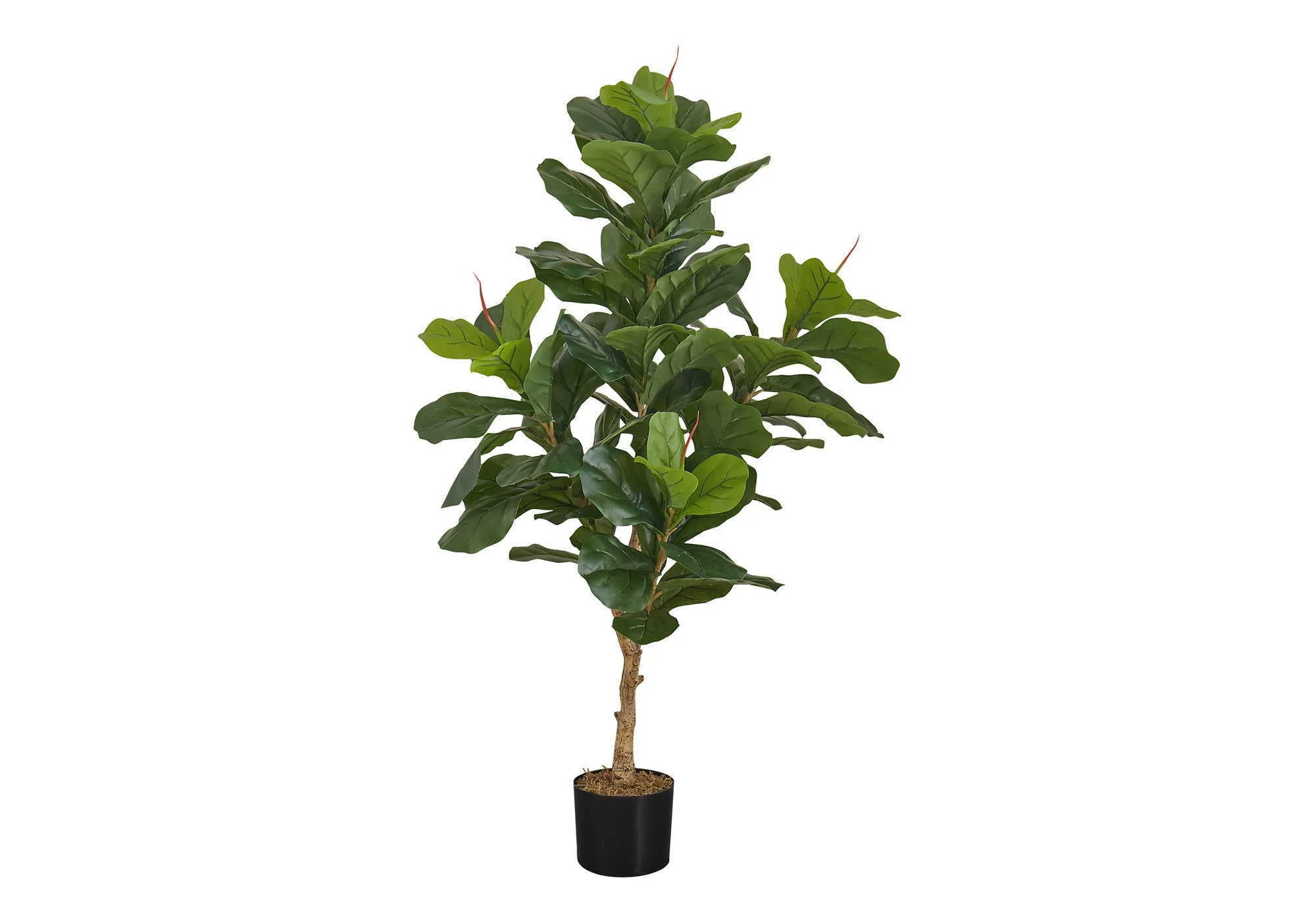 47" Tall, Artificial Plant, Fiddle Tree, Indoor, Faux, Fake, Floor, Greenery, Potted, Real Touch, Decorative - Green / Black - Image 2