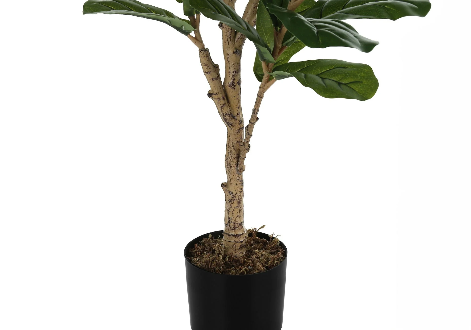 47" Tall, Artificial Plant, Fiddle Tree, Indoor, Faux, Fake, Floor, Greenery, Potted, Real Touch, Decorative - Green / Black - Image 4