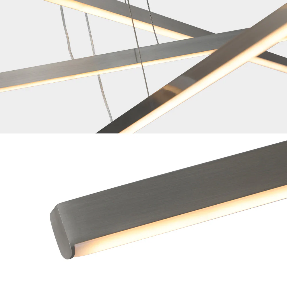 48" Modern LED Chandelier - Geometric 3-Arm Design - Image 7