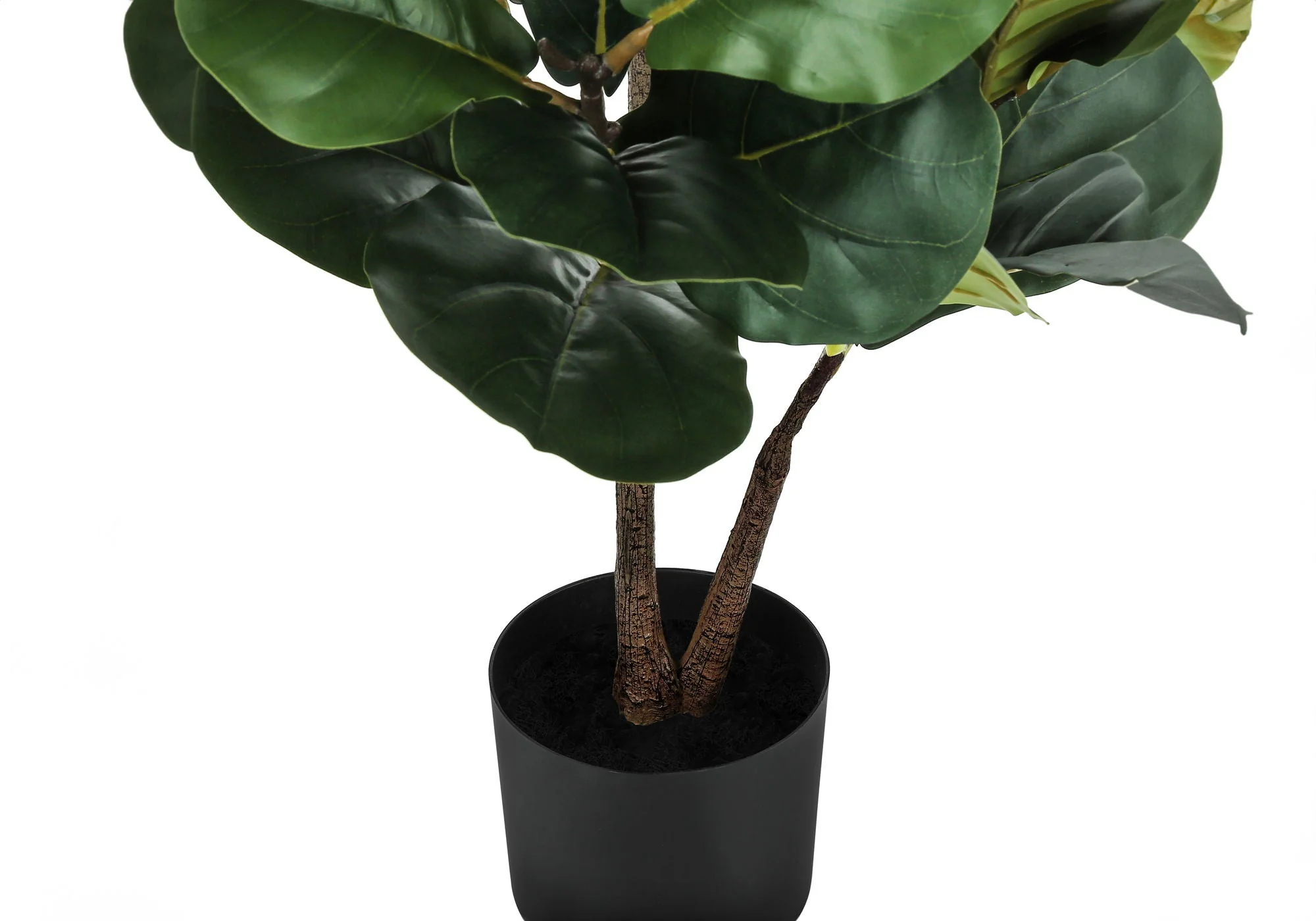 49" Tall, Artificial Plant, Fiddle Tree, Indoor, Faux, Fake, Floor, Greenery, Potted, Real Touch, Decorative - Green / Black - Image 4