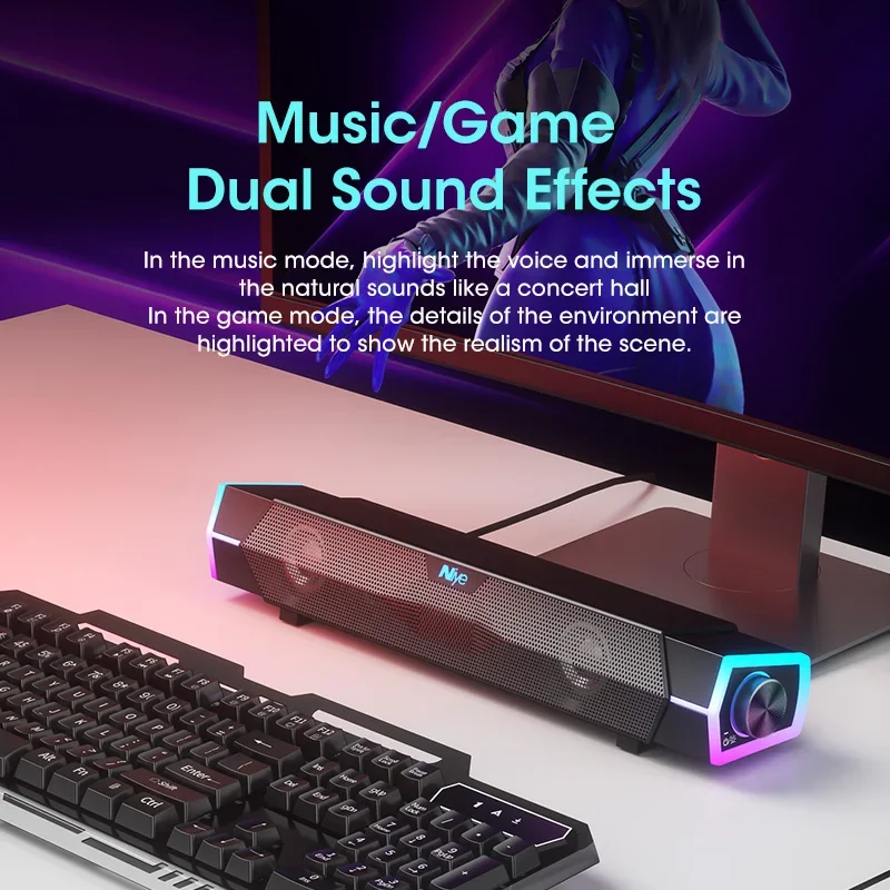 4D Computer Speakers Bluetooth 5.0 Stereo Soundbar Subwoofer for PC Laptop - Image 3