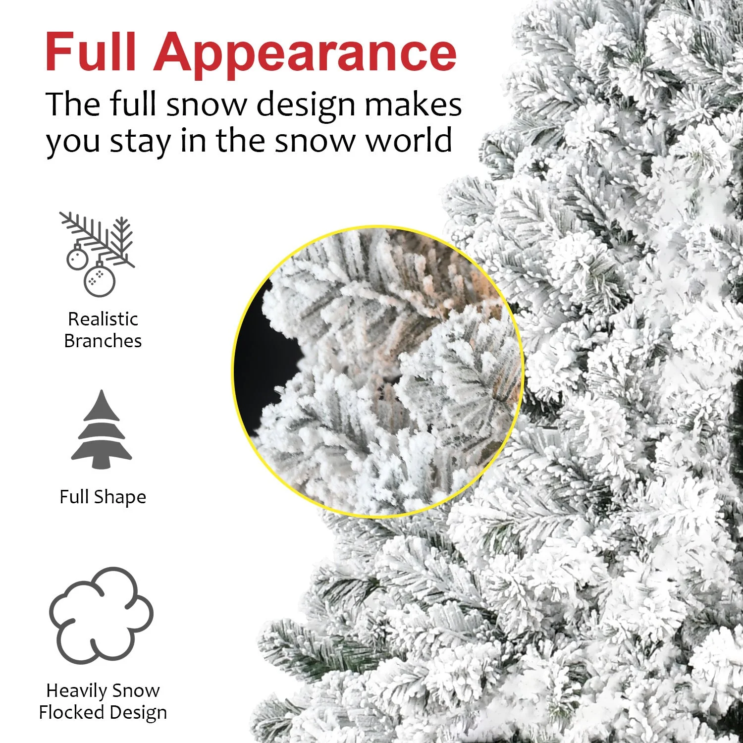 4FT Flocked Christmas Tree with 233 Tips - Image 5