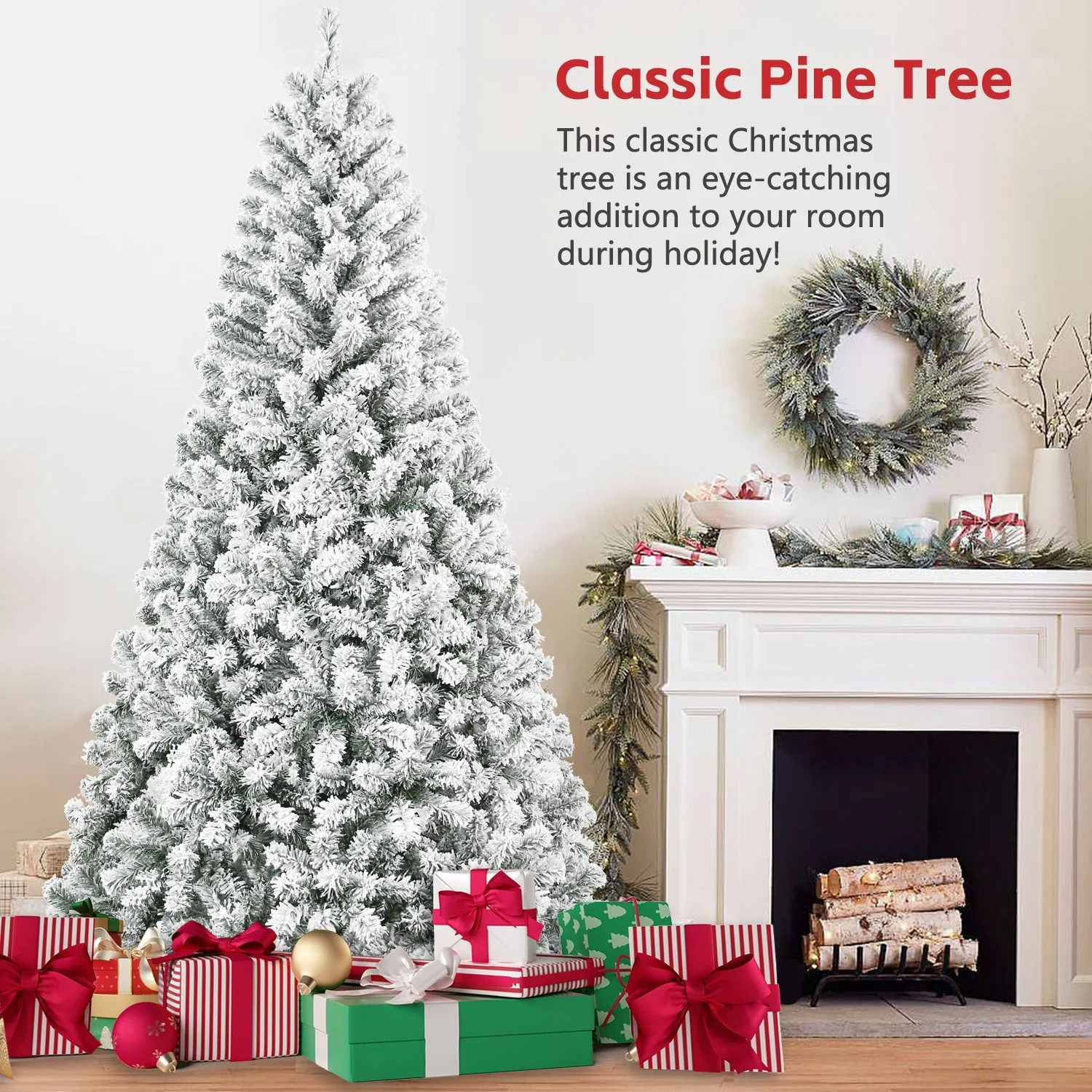 4FT Flocked Christmas Tree with 233 Tips - Image 7