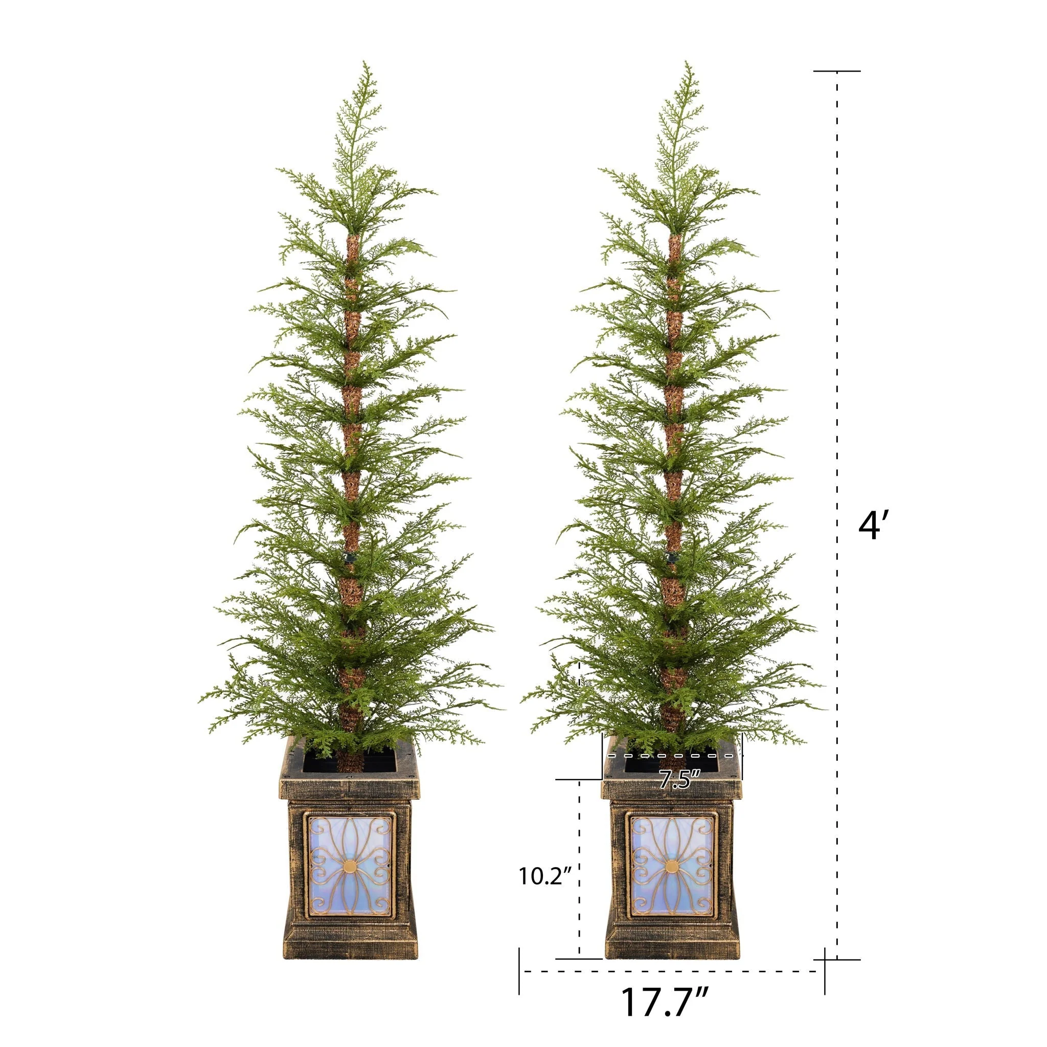 4Ft Pre Lit Artificial Christmas 2 Piece Set - Green - Image 4