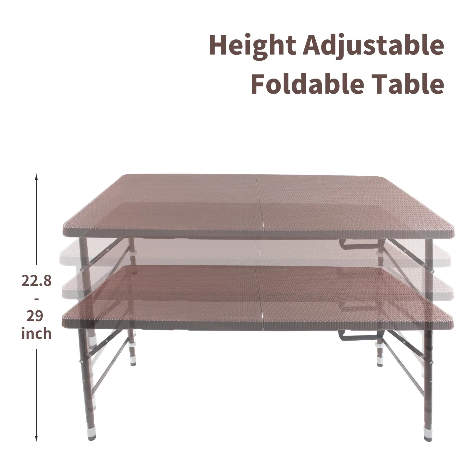 4ft Rattan Folding Table for Indoor and Outdoor Use - Image 7