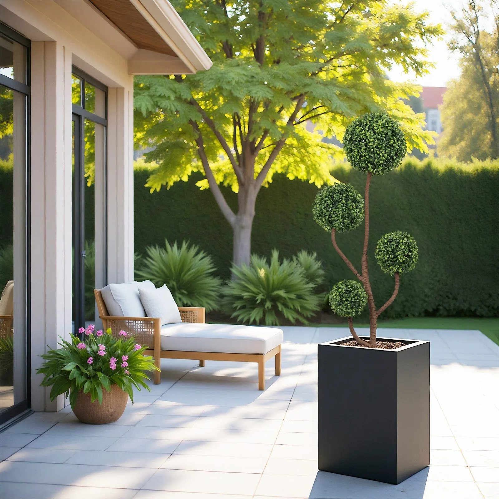 4FT Tall Artificial Boxwood Topiary Tree - Image 12