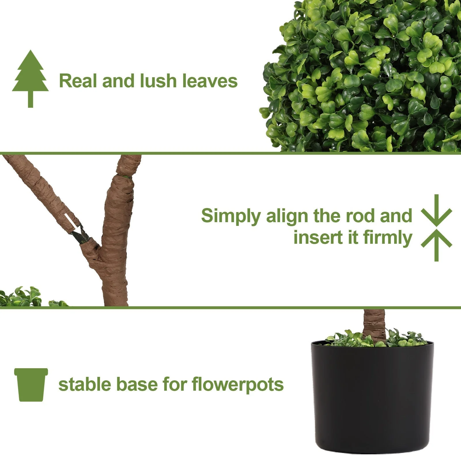 4FT Tall Artificial Boxwood Topiary Tree - Image 5