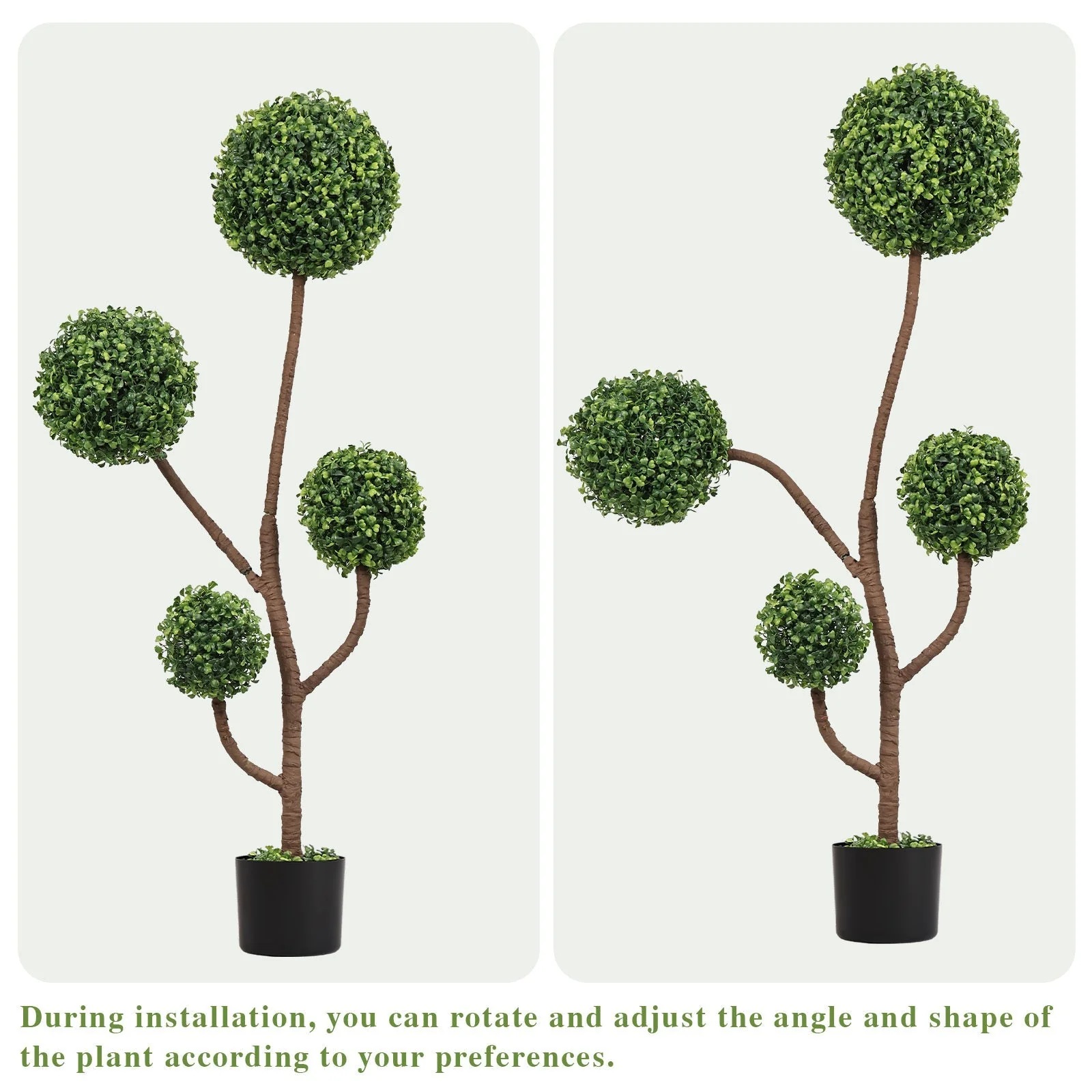 4FT Tall Artificial Boxwood Topiary Tree - Image 6