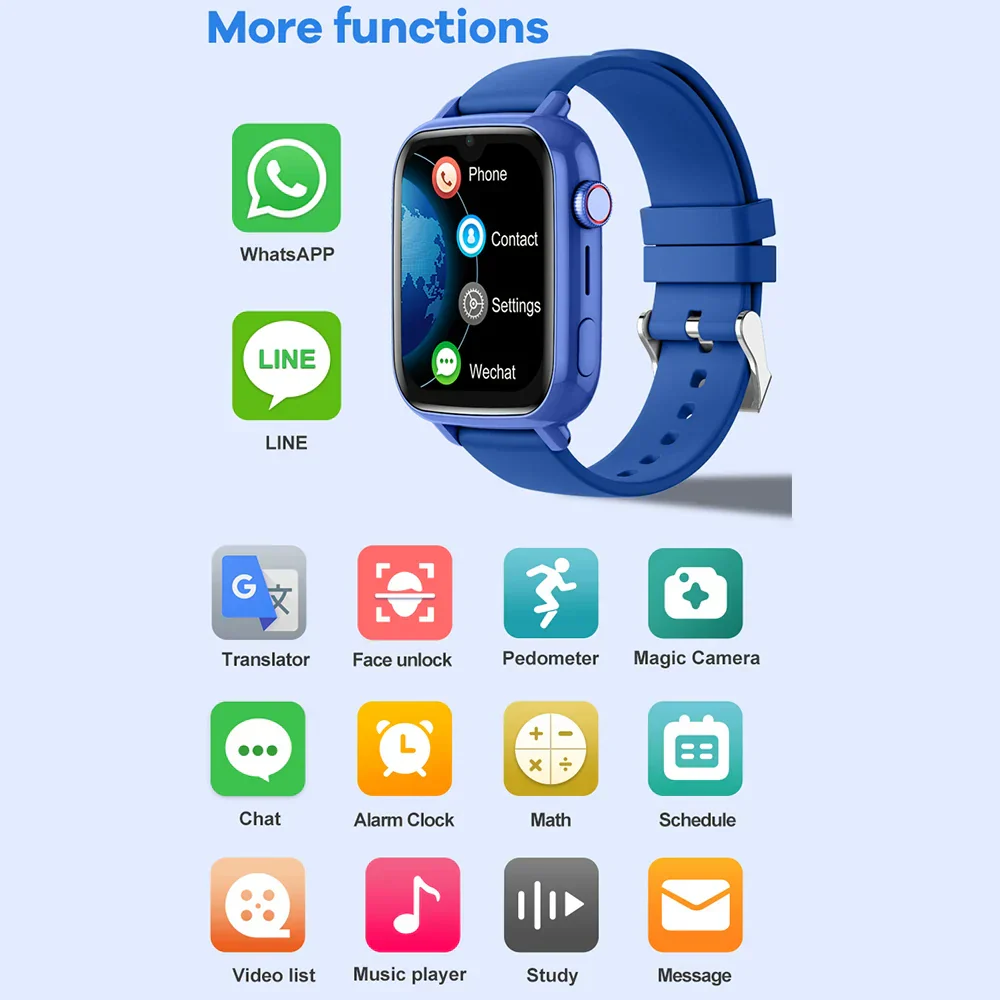 4G Kids Smart Watch with GPS, Video Call, SOS, Camera & Location Tracker - Image 6