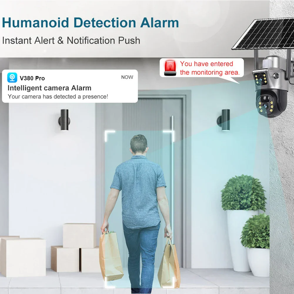4G WiFi Solar Security Camera Dual Lens 8MP 4K PIR Night Vision Outdoor - Image 6