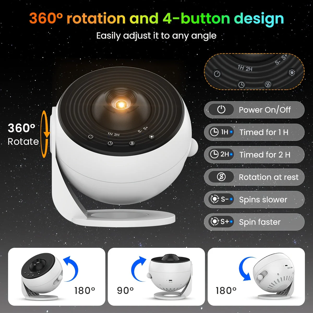 4K Galaxy Projector for Bedroom with 13 Films - HD Star & Earth Night Light Moktan Sabai - Image 2