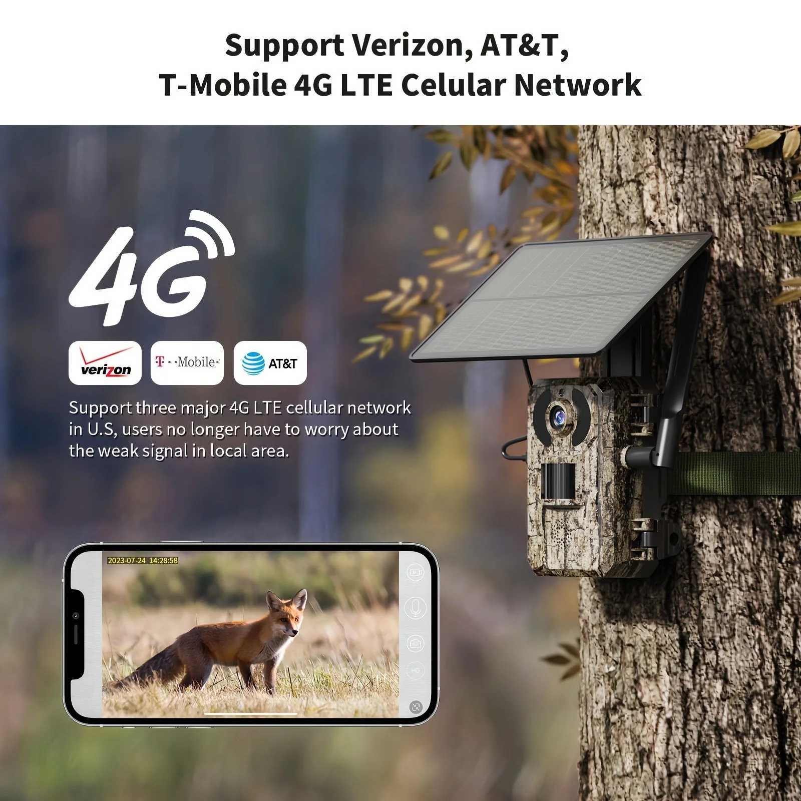 4K Hunting Trail Camera with 4G Live View, Solar Powered & Auto Night Vision - Image 5