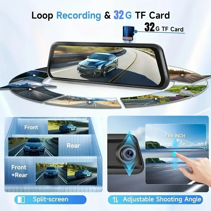4K Mirror Dash Cam with Touch Screen, Front Rear Dual Recording & Night Vision - Image 3