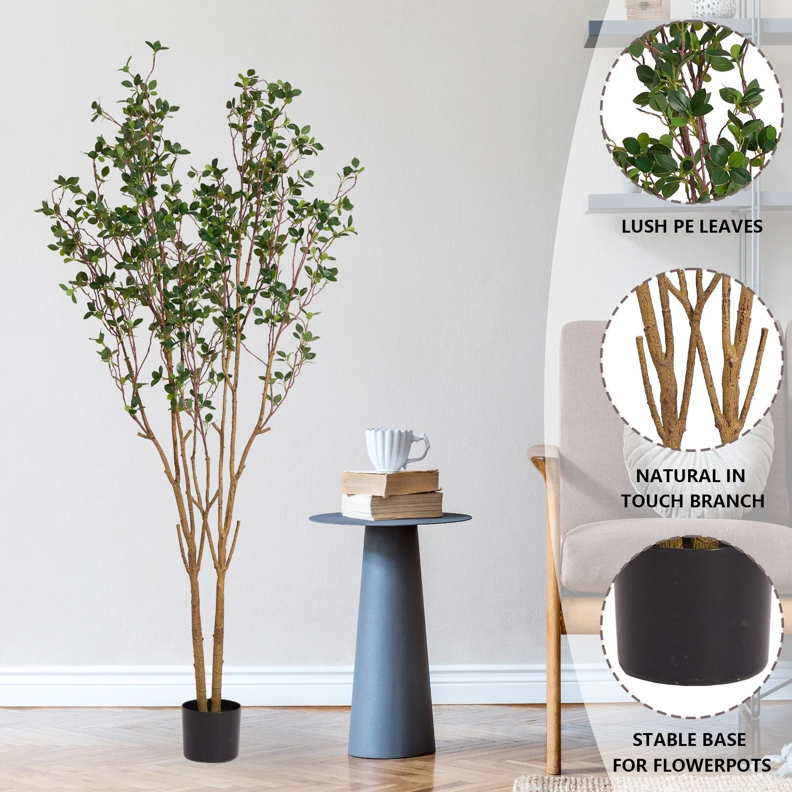 5.2FT Artificial Tree Graceful Evergreen Faux Plant - Image 5