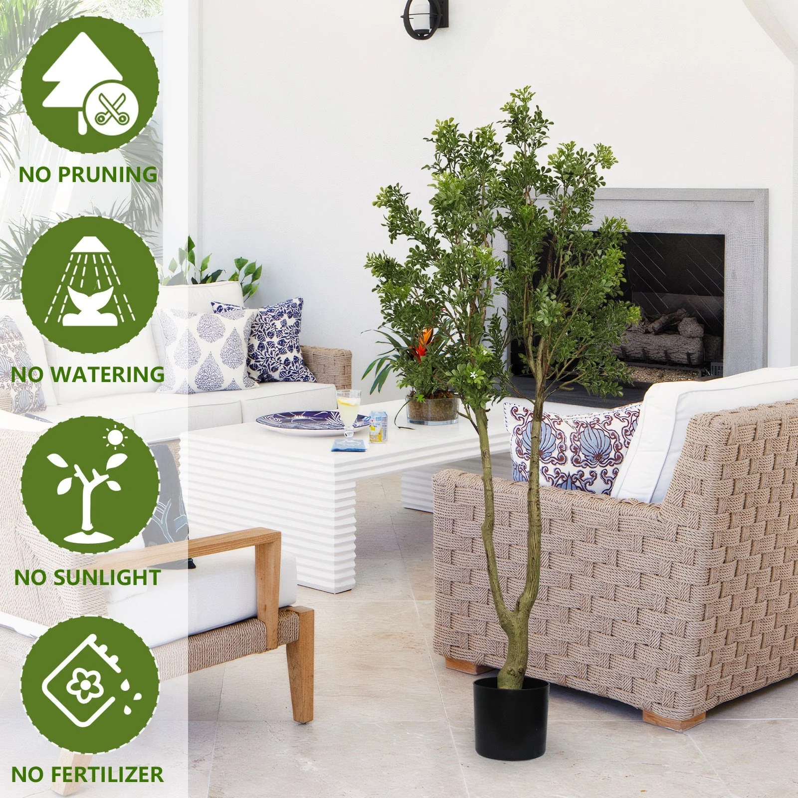 5.2FT Artificial Tree Tall Lush Evergreen Faux Plant - Image 4