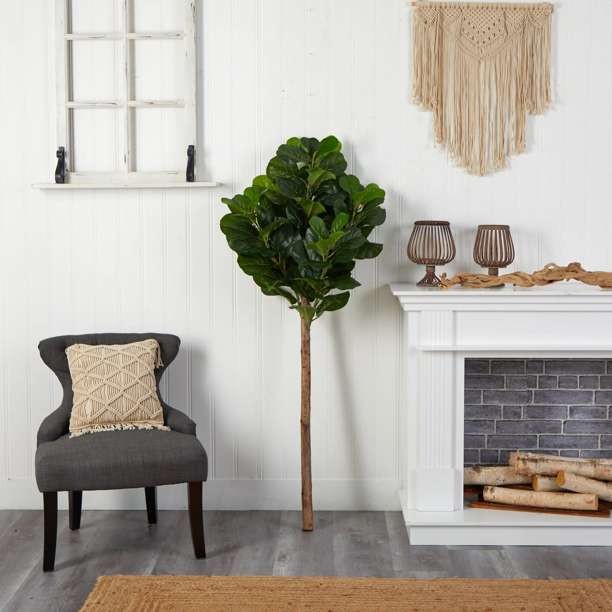 5.5’ Artificial Fiddle Leaf Tree (No Pot) - Image 4