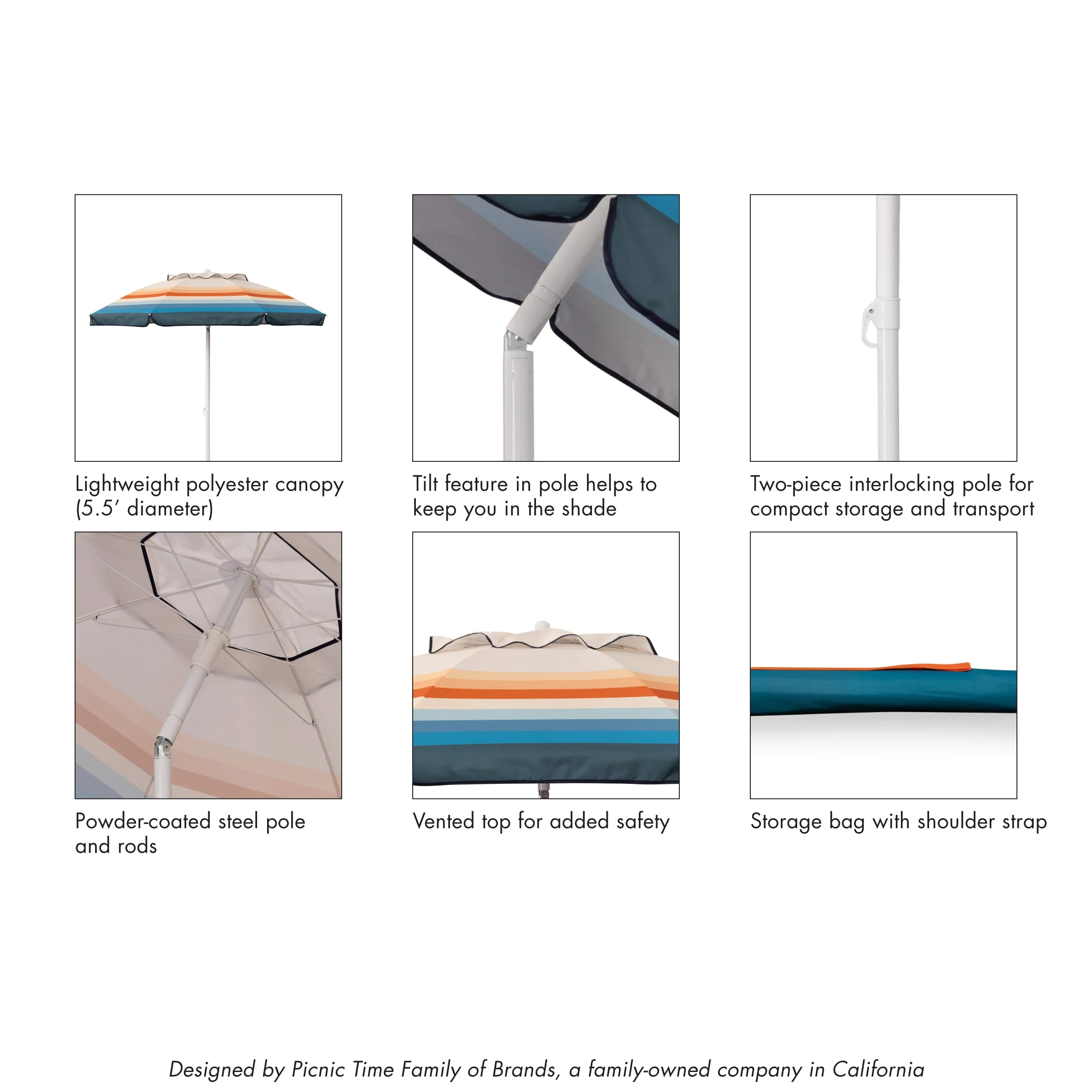 5.5 Ft. Portable Beach Umbrella - Image 163